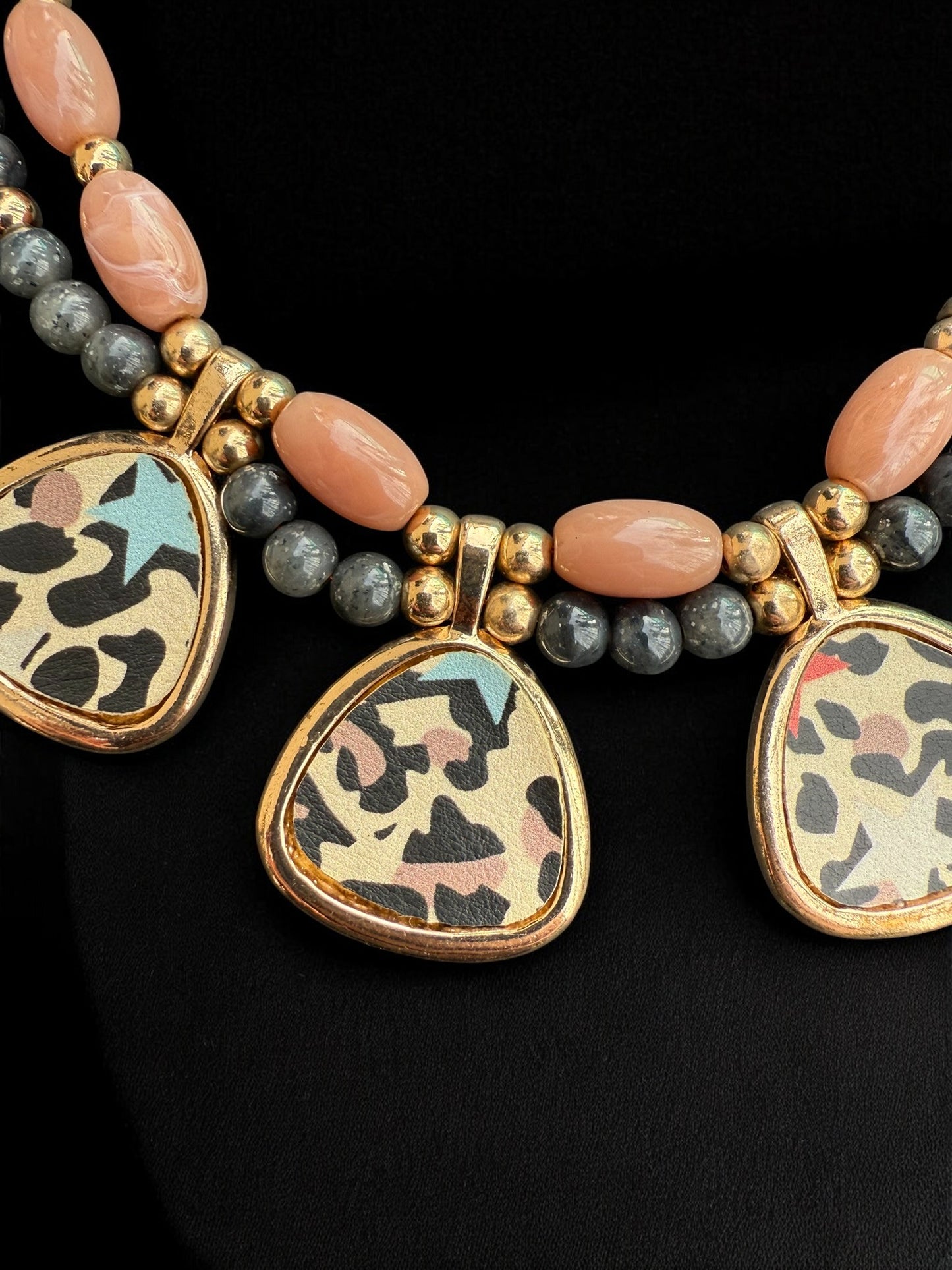 Vintage Soft Leopard Luxe Necklace 17-20"