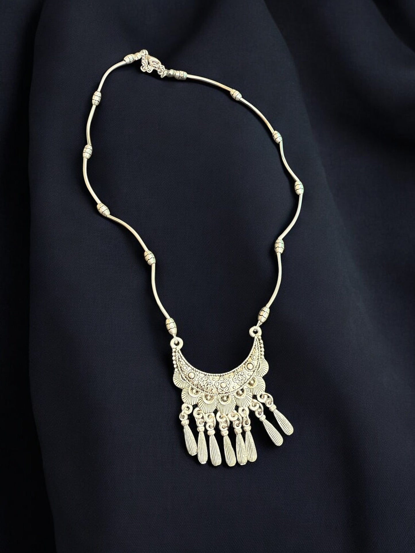 Vintage Moonrise Fringe Necklace 18-20"