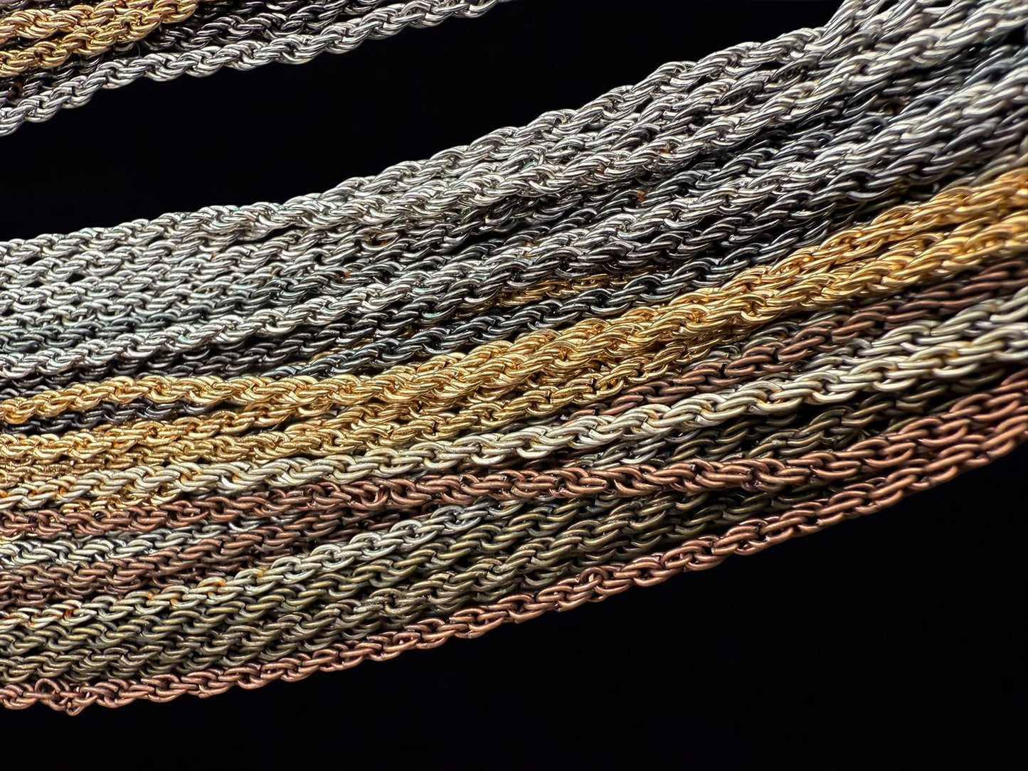 Vintage Champagne Twilight Multi-Chain Necklace 17"