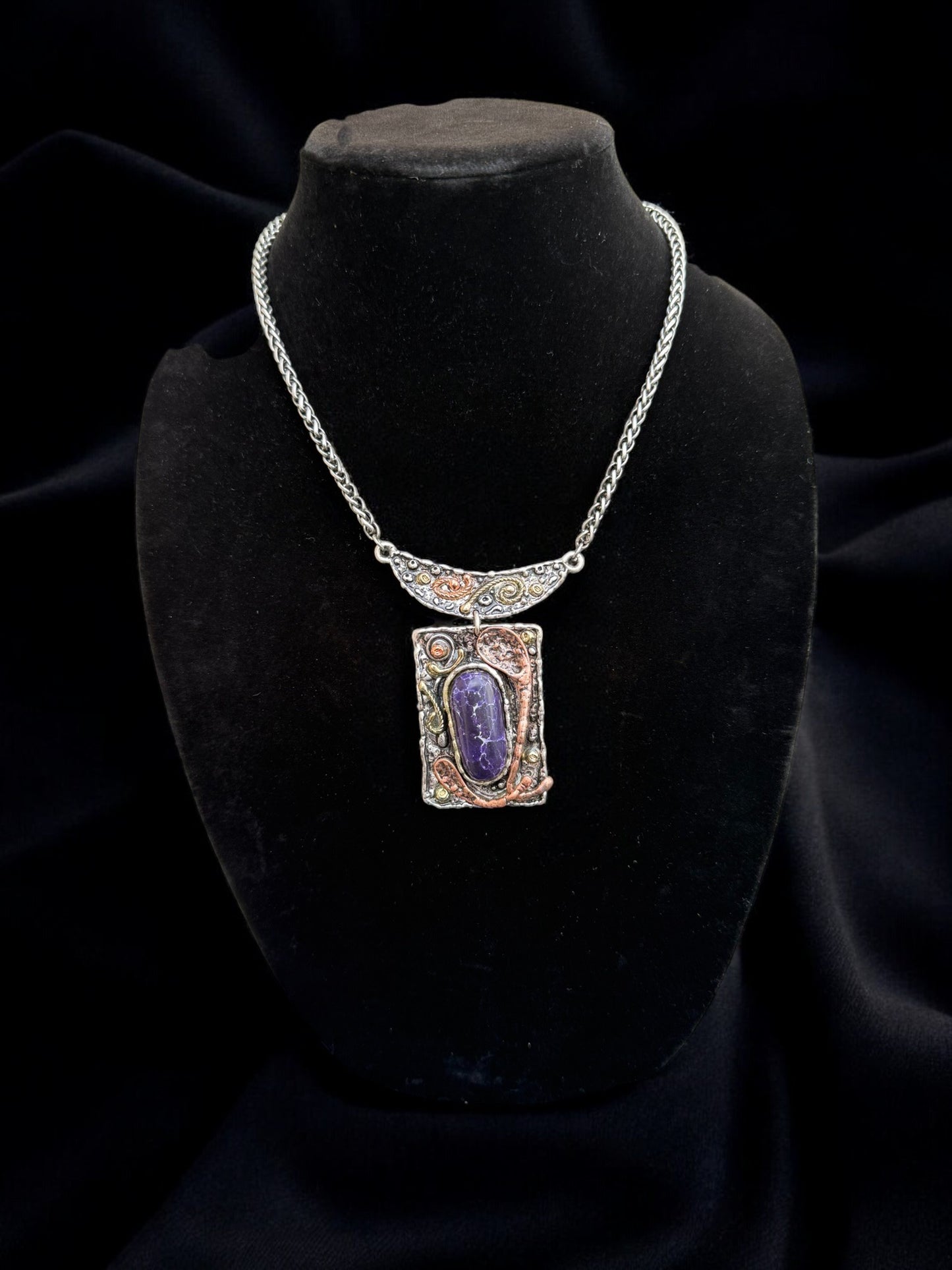 Vintage Midnight Alchemy Pendant Necklace 17-20"