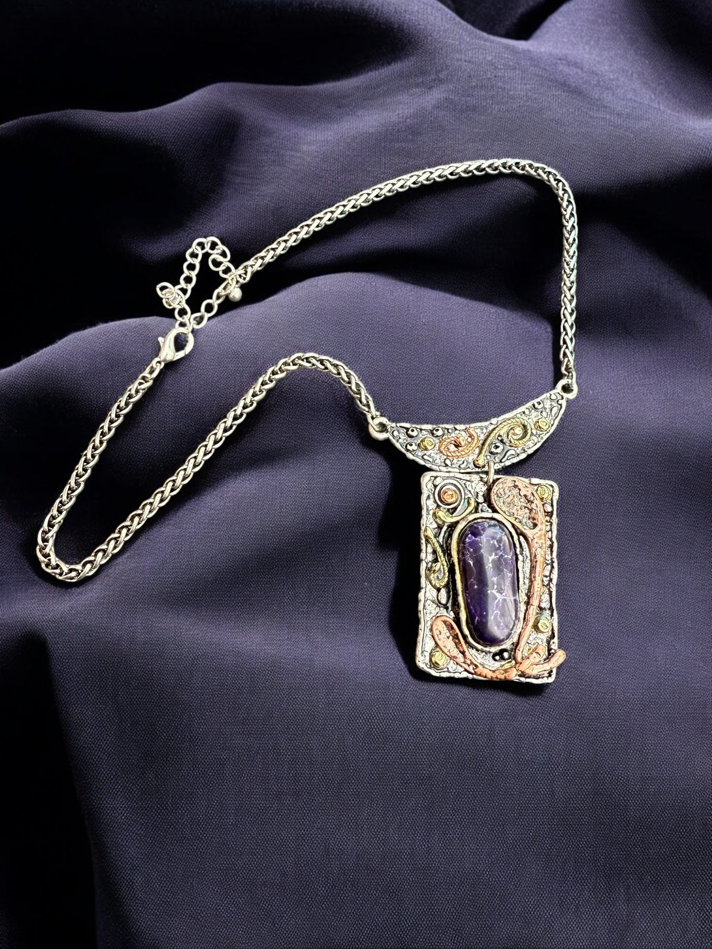 Vintage Midnight Alchemy Pendant Necklace 17-20"