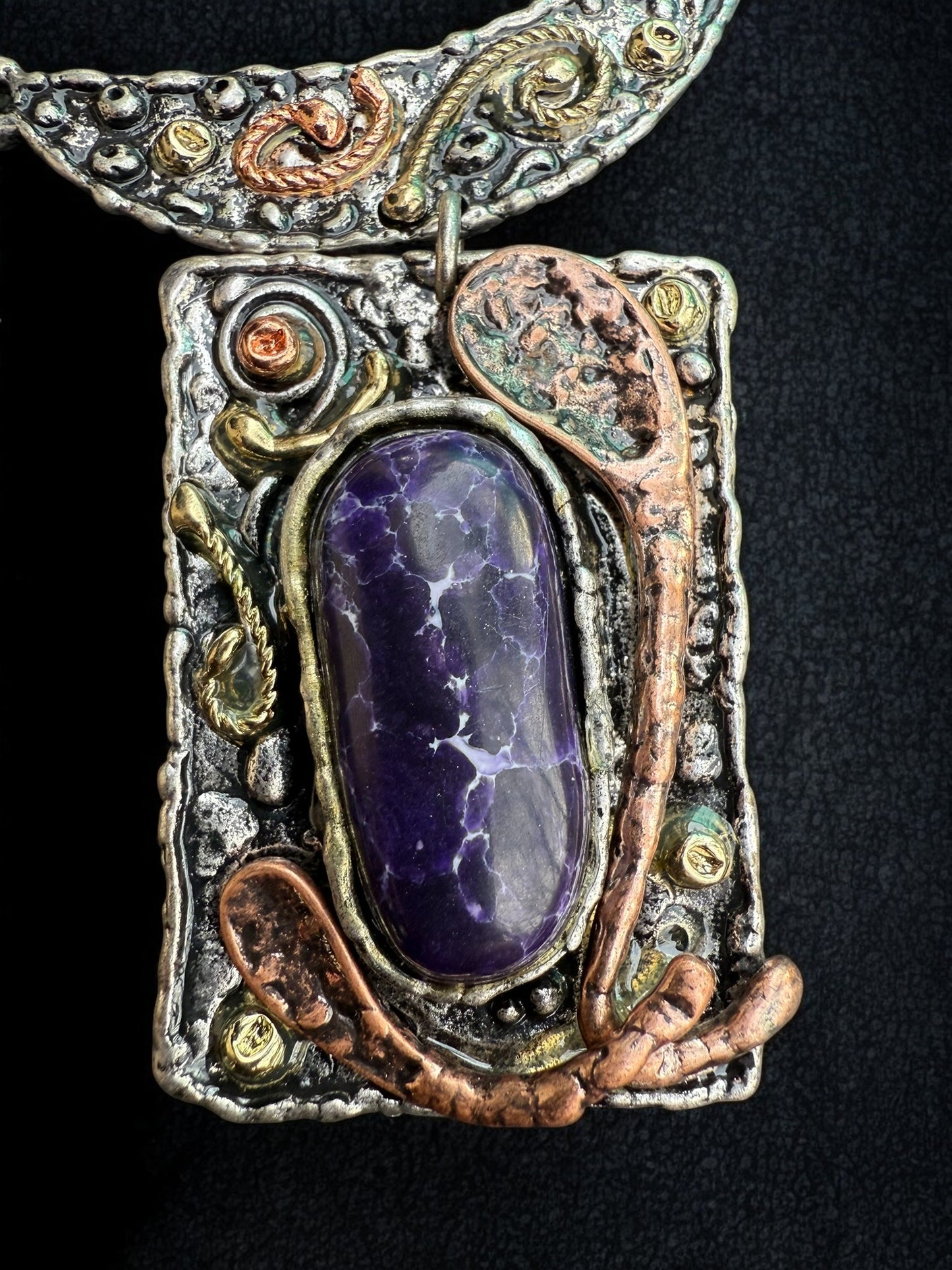 Vintage Midnight Alchemy Pendant Necklace 17-20"