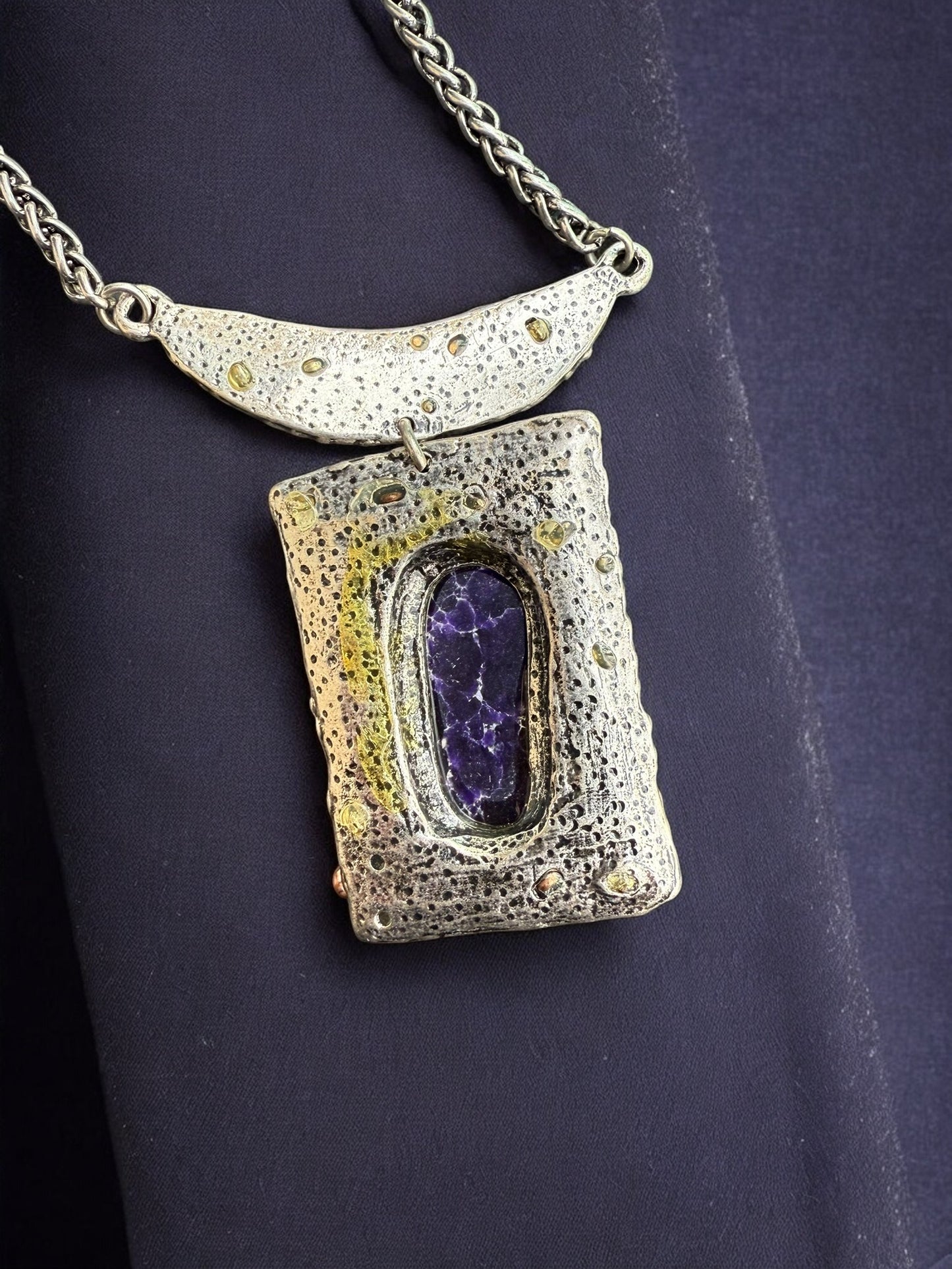 Vintage Midnight Alchemy Pendant Necklace 17-20"