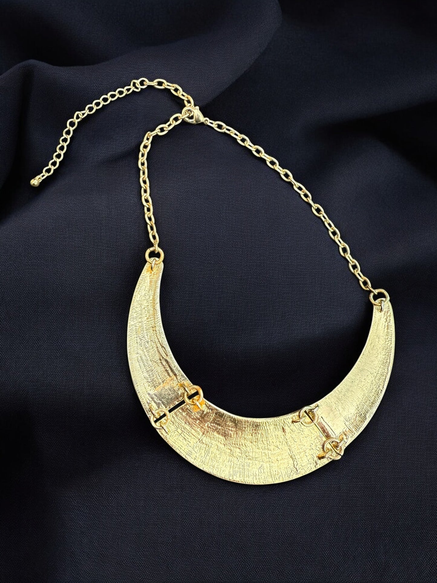 Vintage Gilded Serpent Collar Necklace 14-17"