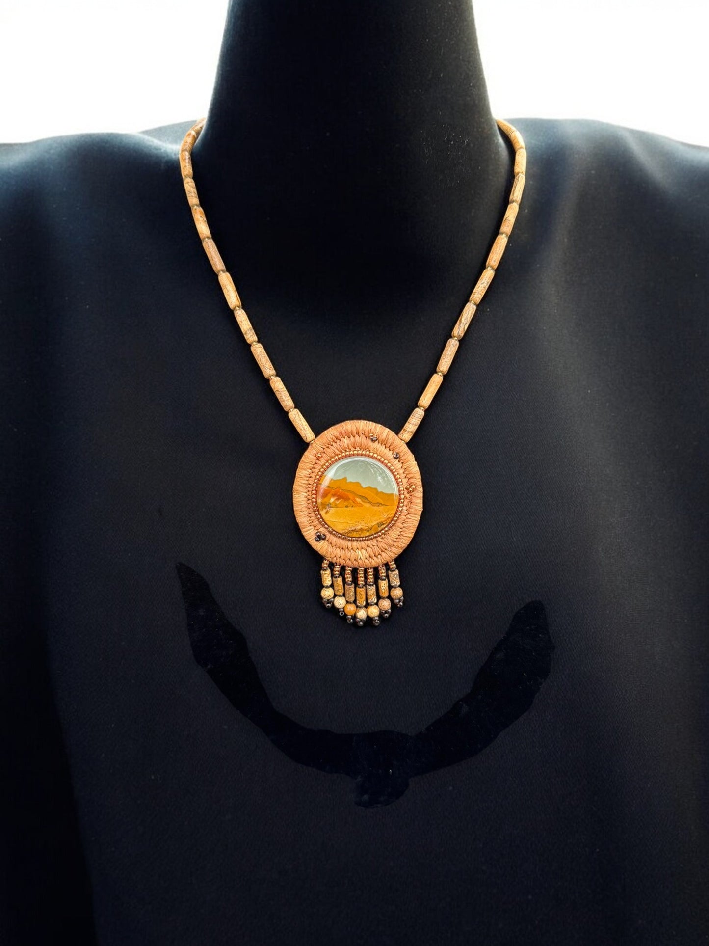 Vintage Desert Halo Statement Necklace 19"