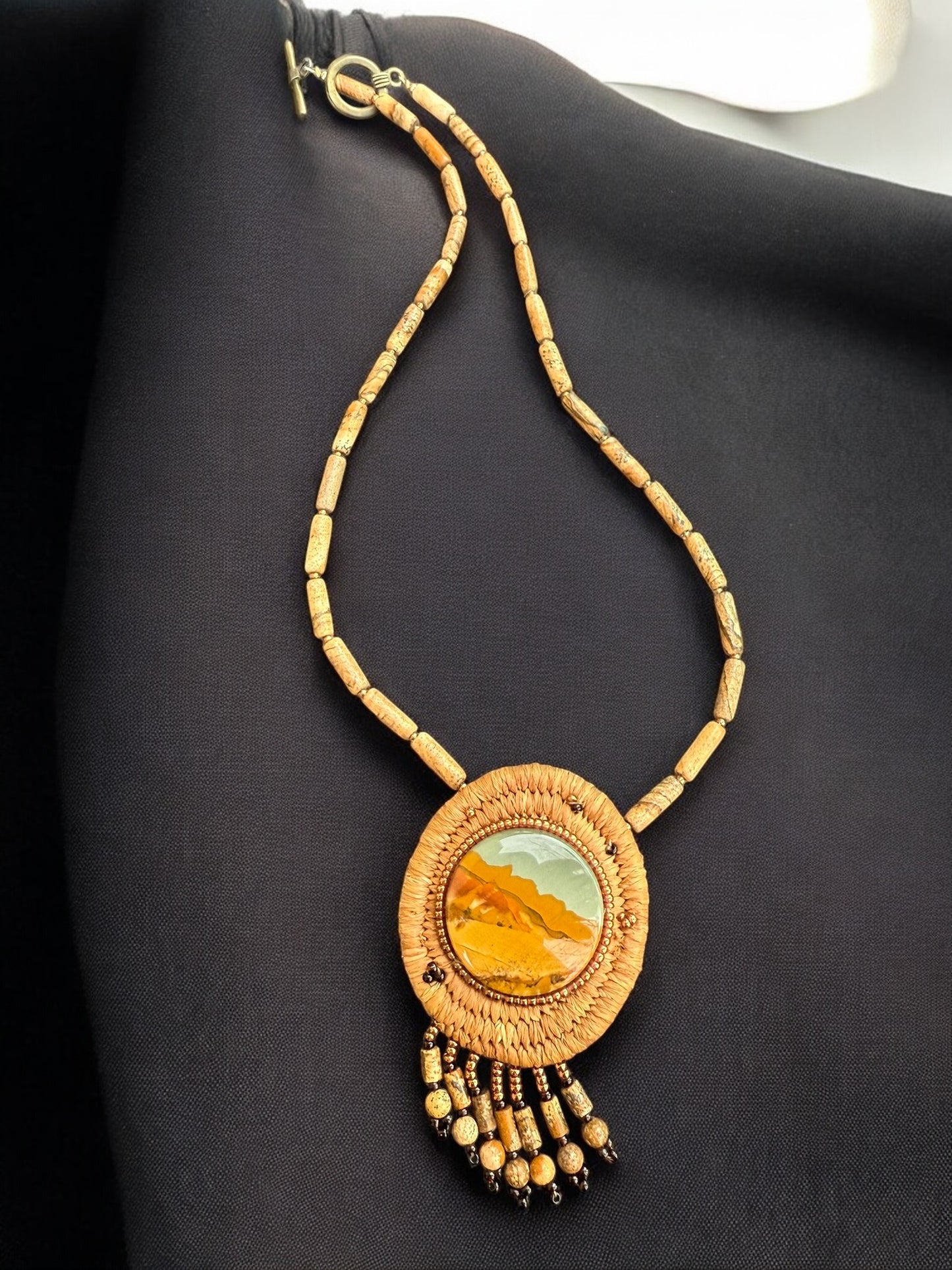 Vintage Desert Halo Statement Necklace 19"