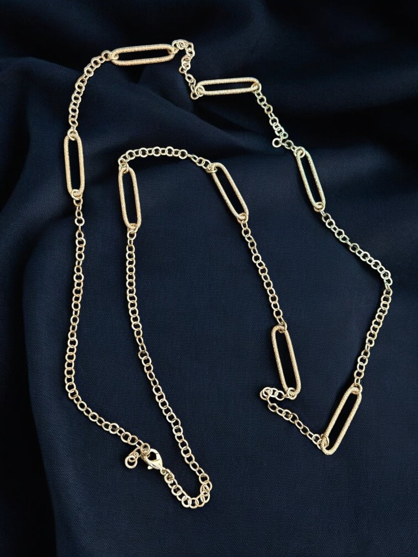 Vintage Gilded Chain Affair Necklace 46"