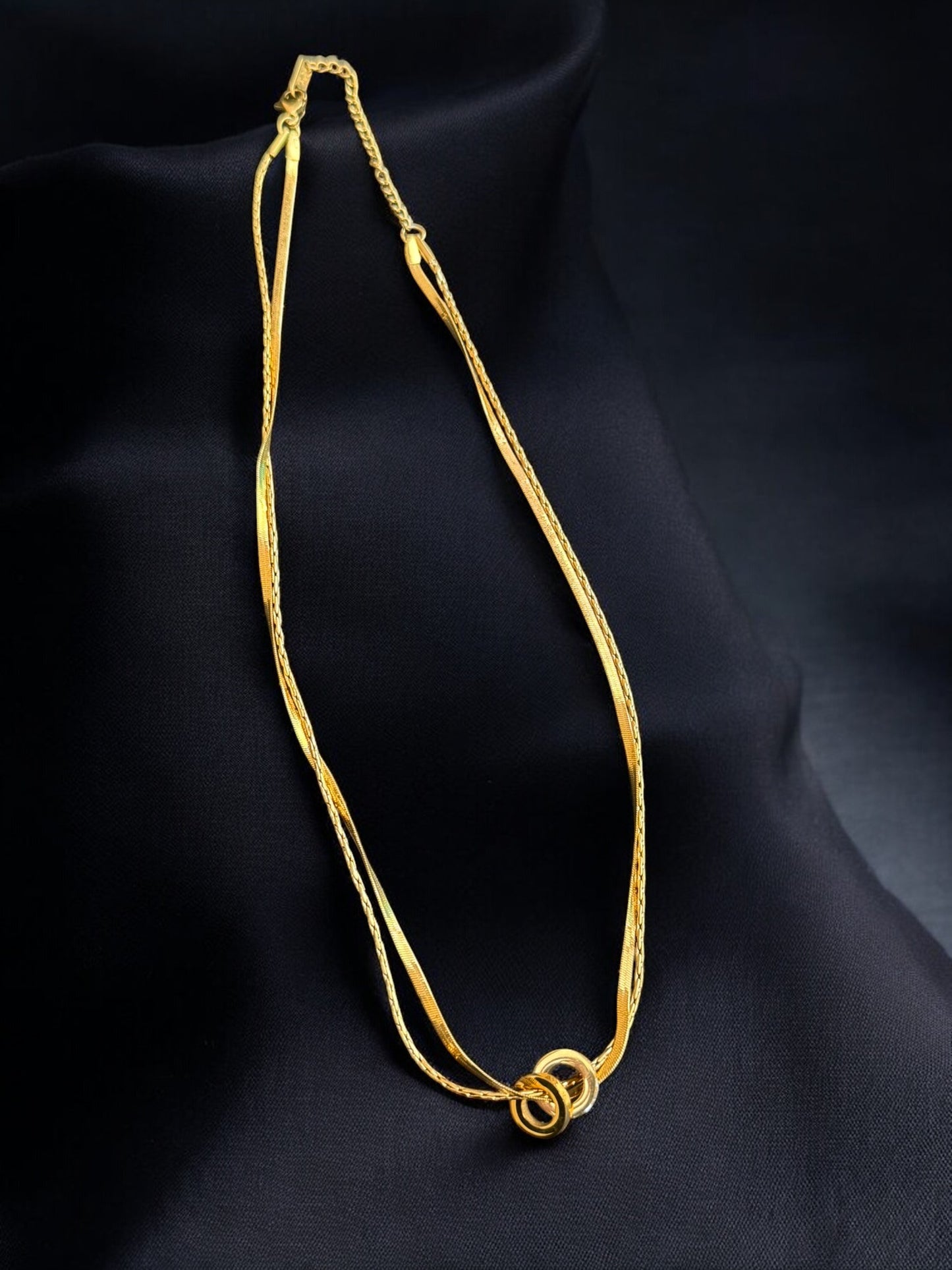 Vintage Golden Unity Knot Necklace 17"