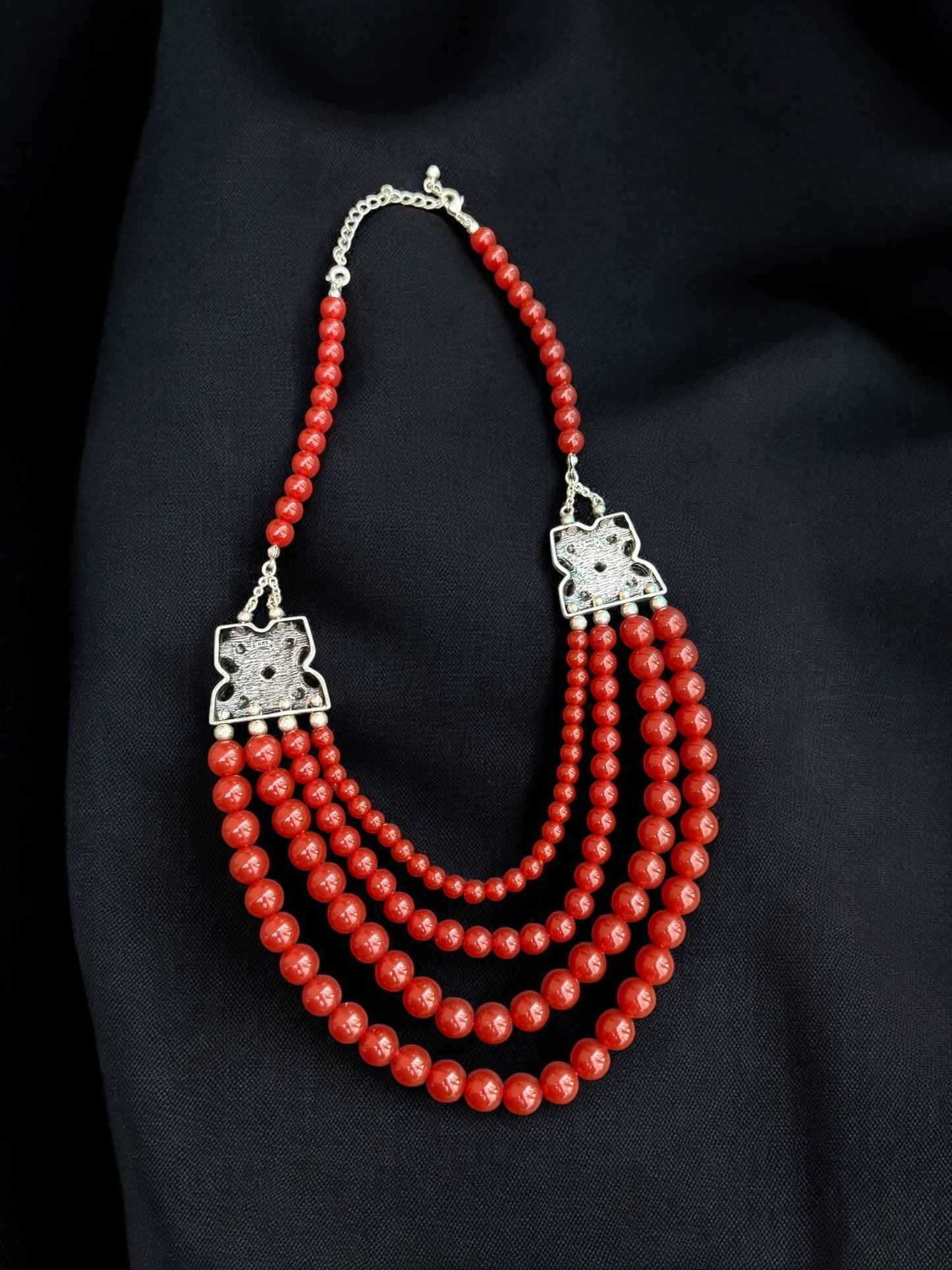 Vintage NRT Signed Scarlet Empress Necklace 18-20"