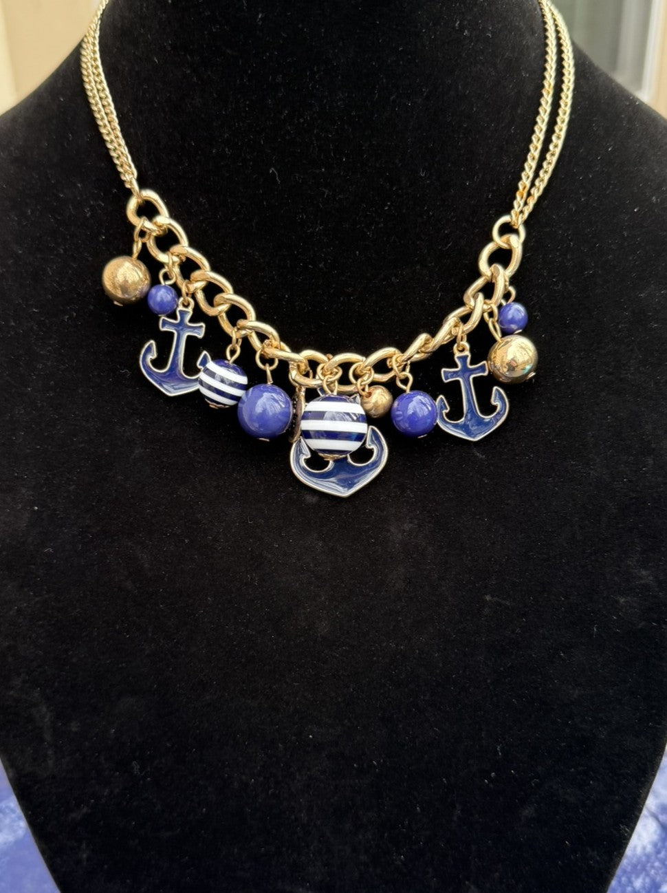 Vintage Anchored in Style Charm Necklace 16-18"