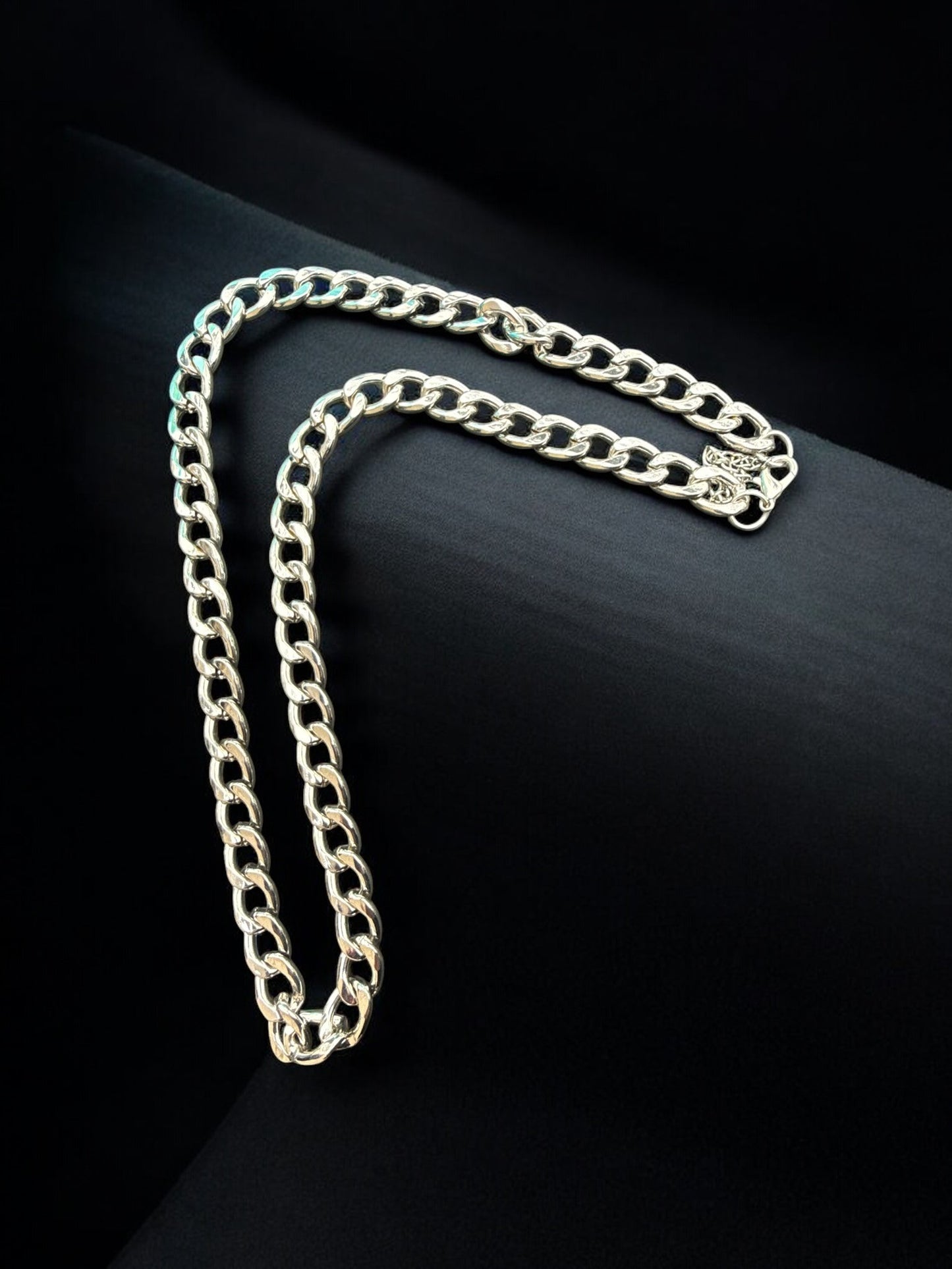 Vintage Silver Power Link Necklace 24-30"