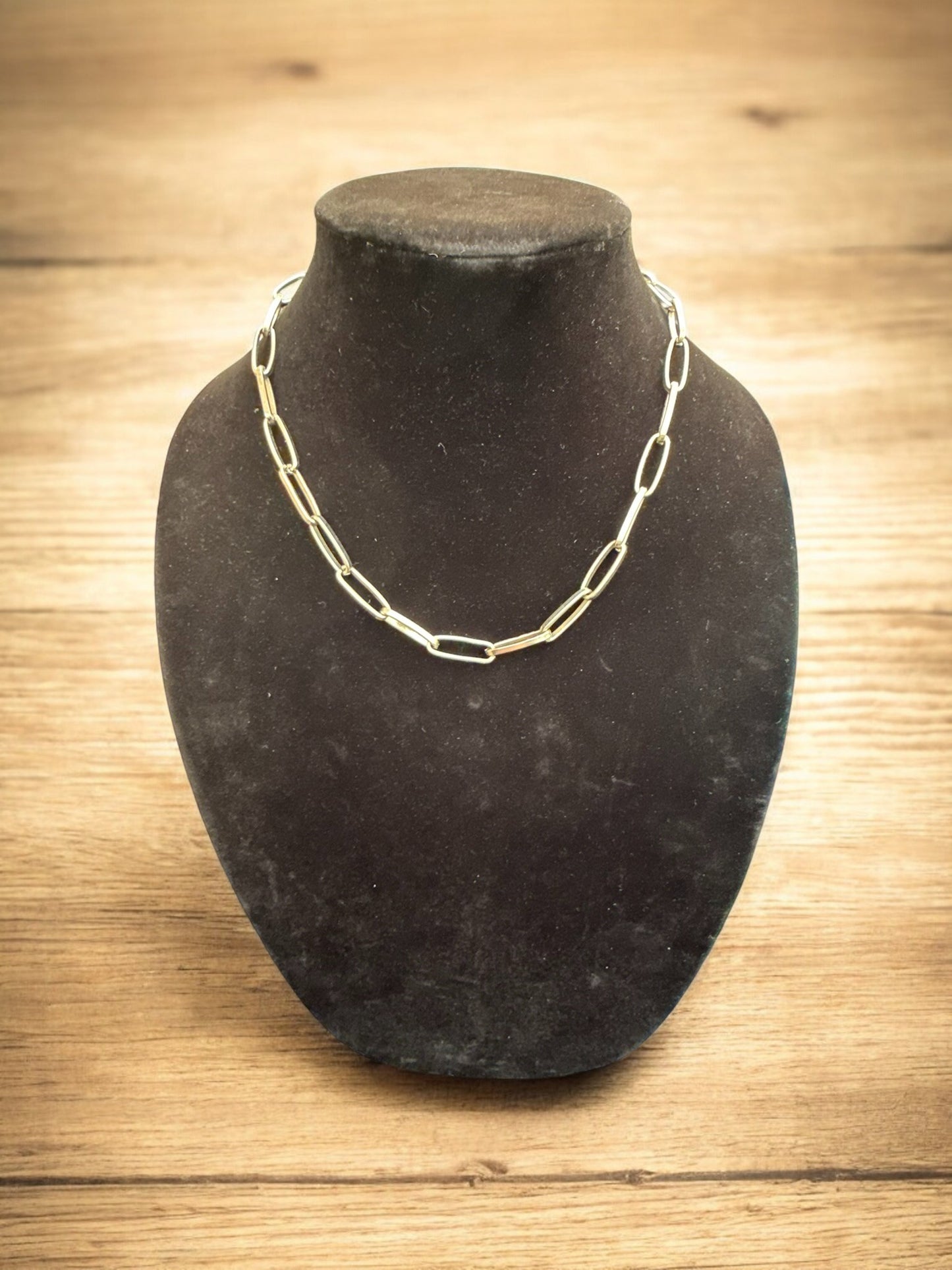 Vintage Silver Paperclip Chain 18"