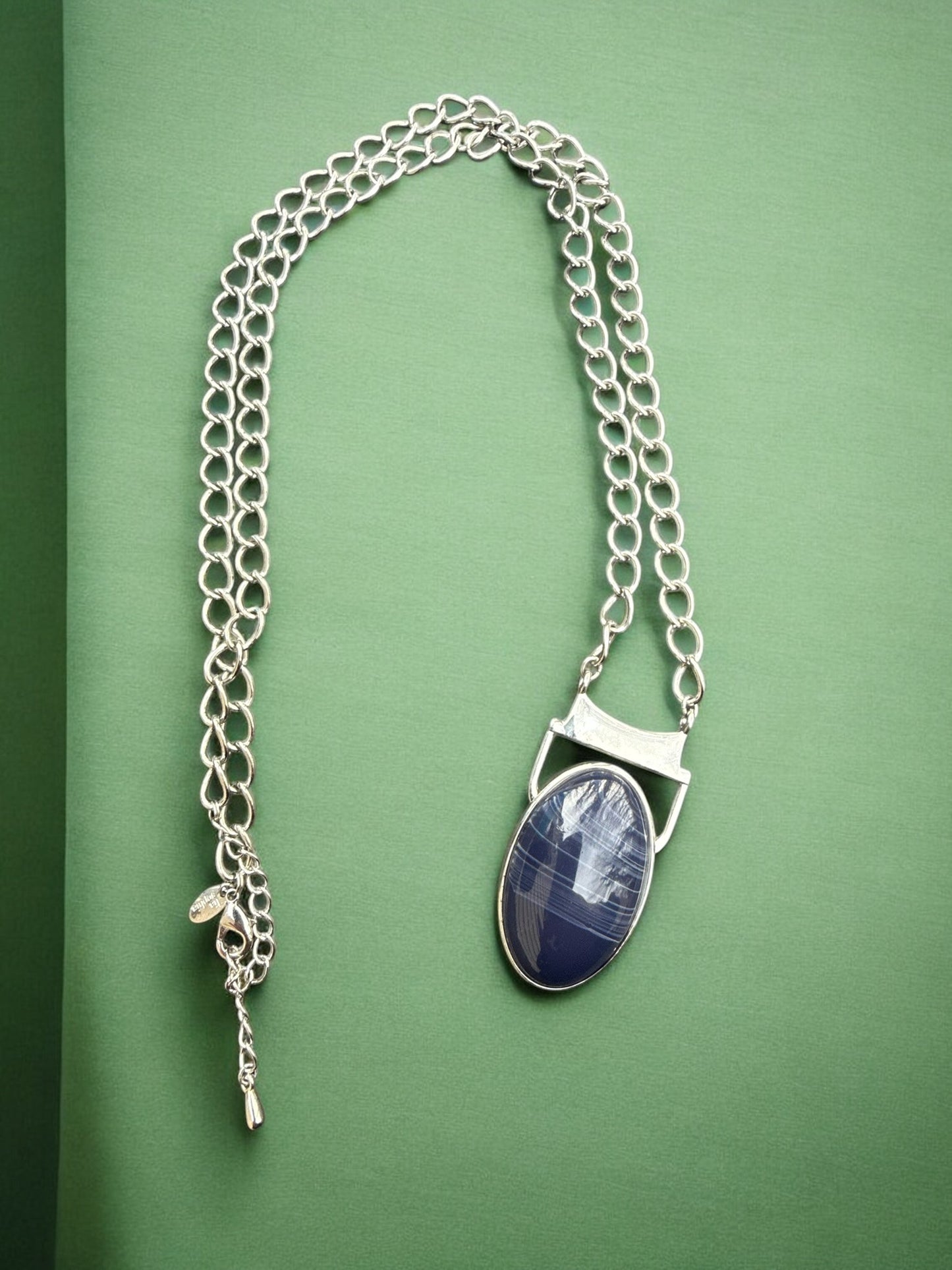 Vintage Midnight Drift Layered Pendant Necklace 35-38"