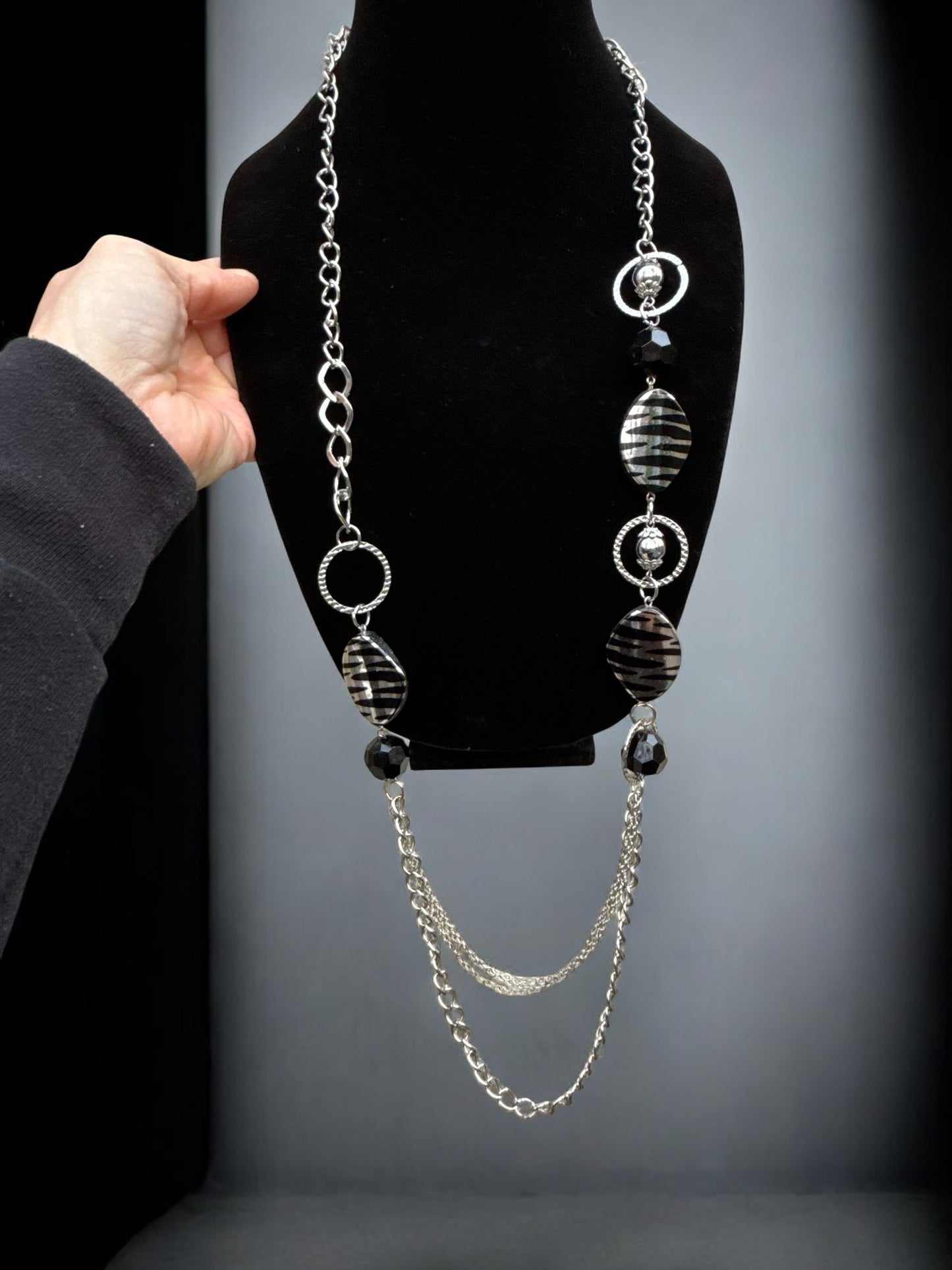 Vintage Midnight Safari Chain Necklace 36-42"