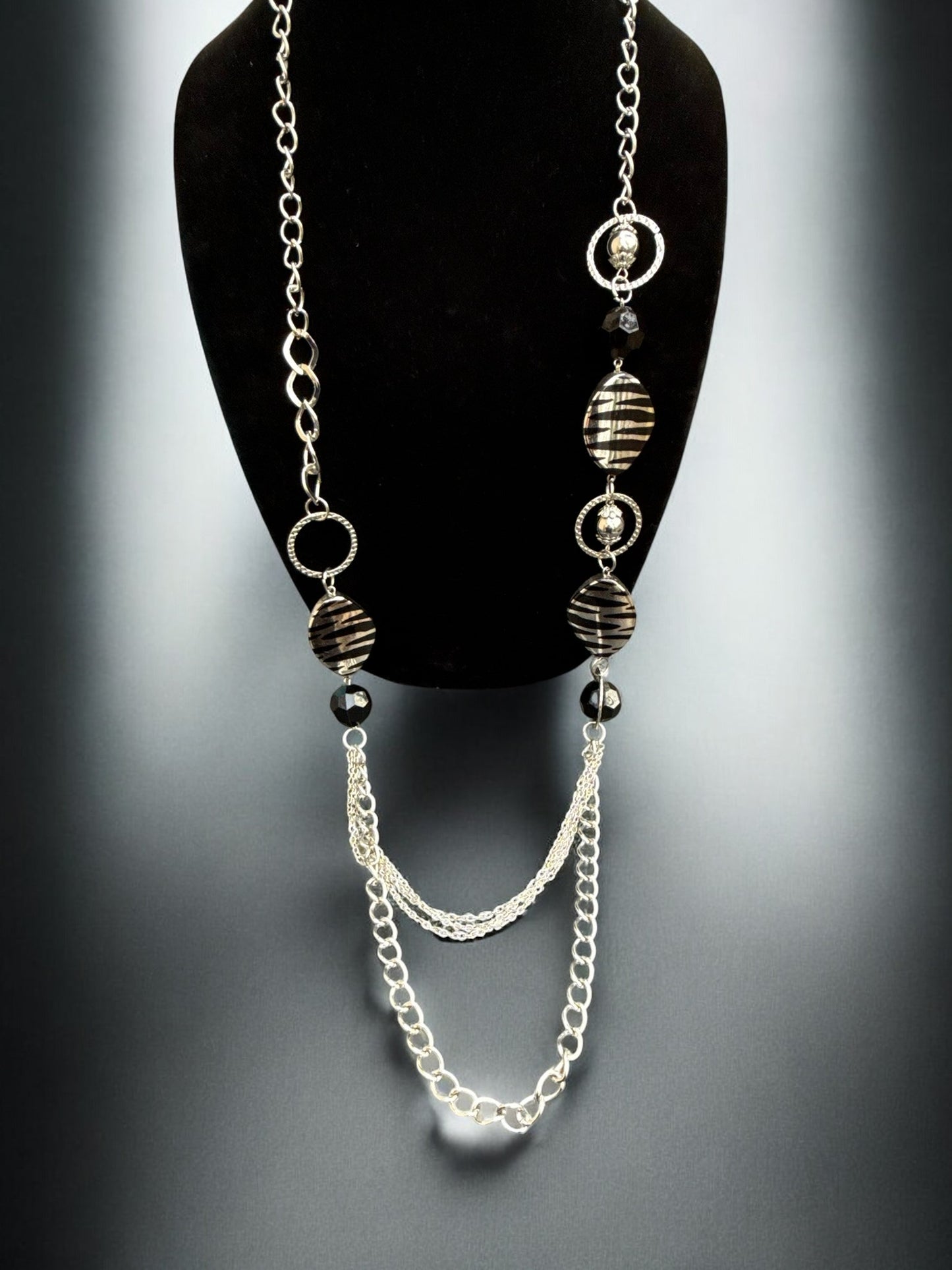 Vintage Midnight Safari Chain Necklace 36-42"