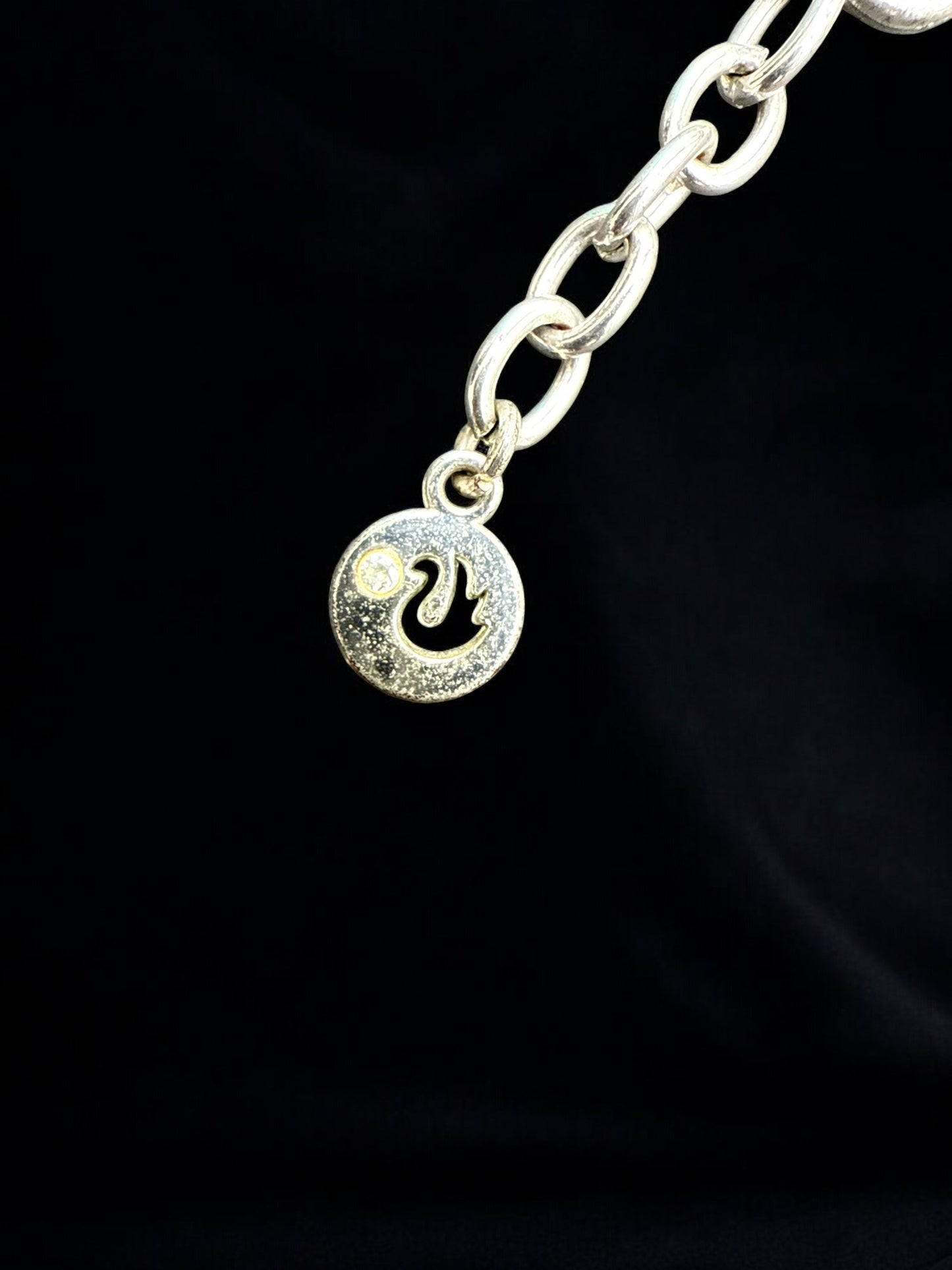 Vintage Silver Lattice Link Statement Necklace 15-18"