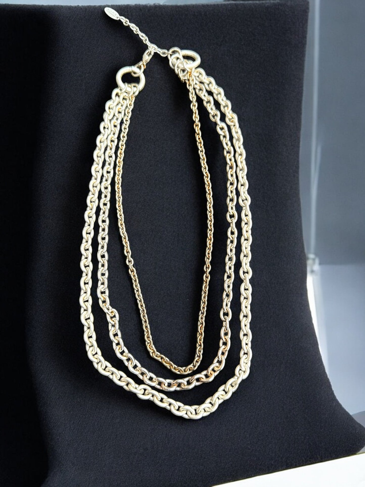 Vintage Talbots Triple Luxe Layer Chain Necklace 16-18"
