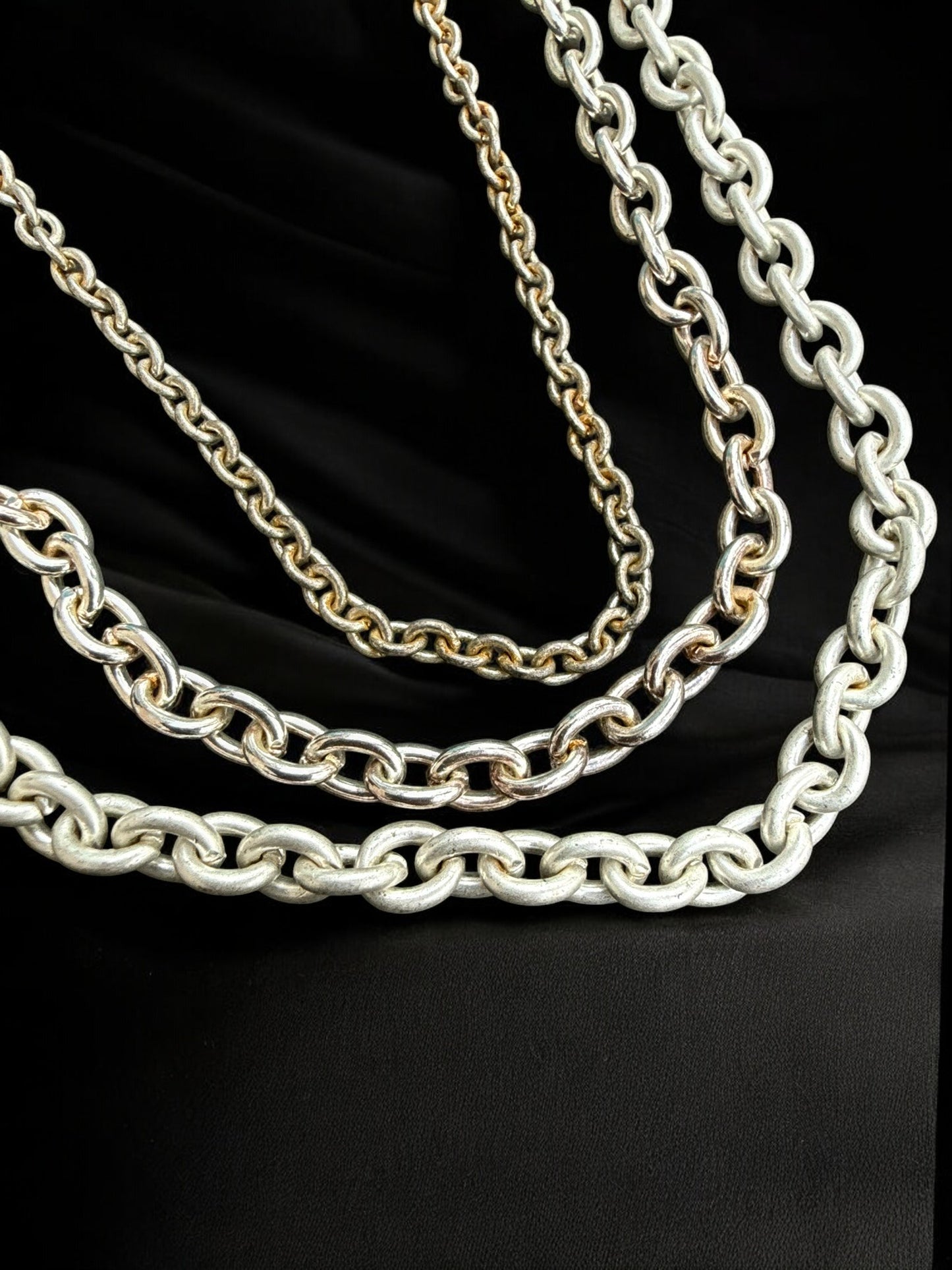 Vintage Talbots Triple Luxe Layer Chain Necklace 16-18"