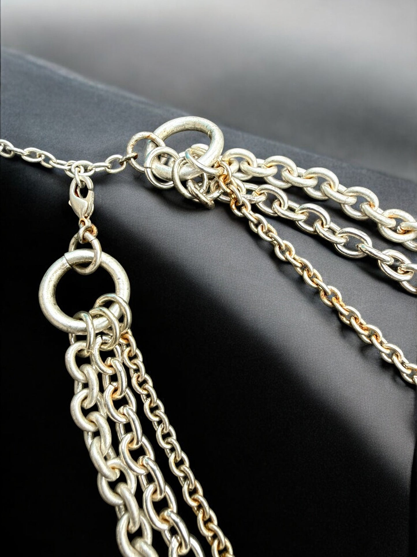 Vintage Talbots Triple Luxe Layer Chain Necklace 16-18"