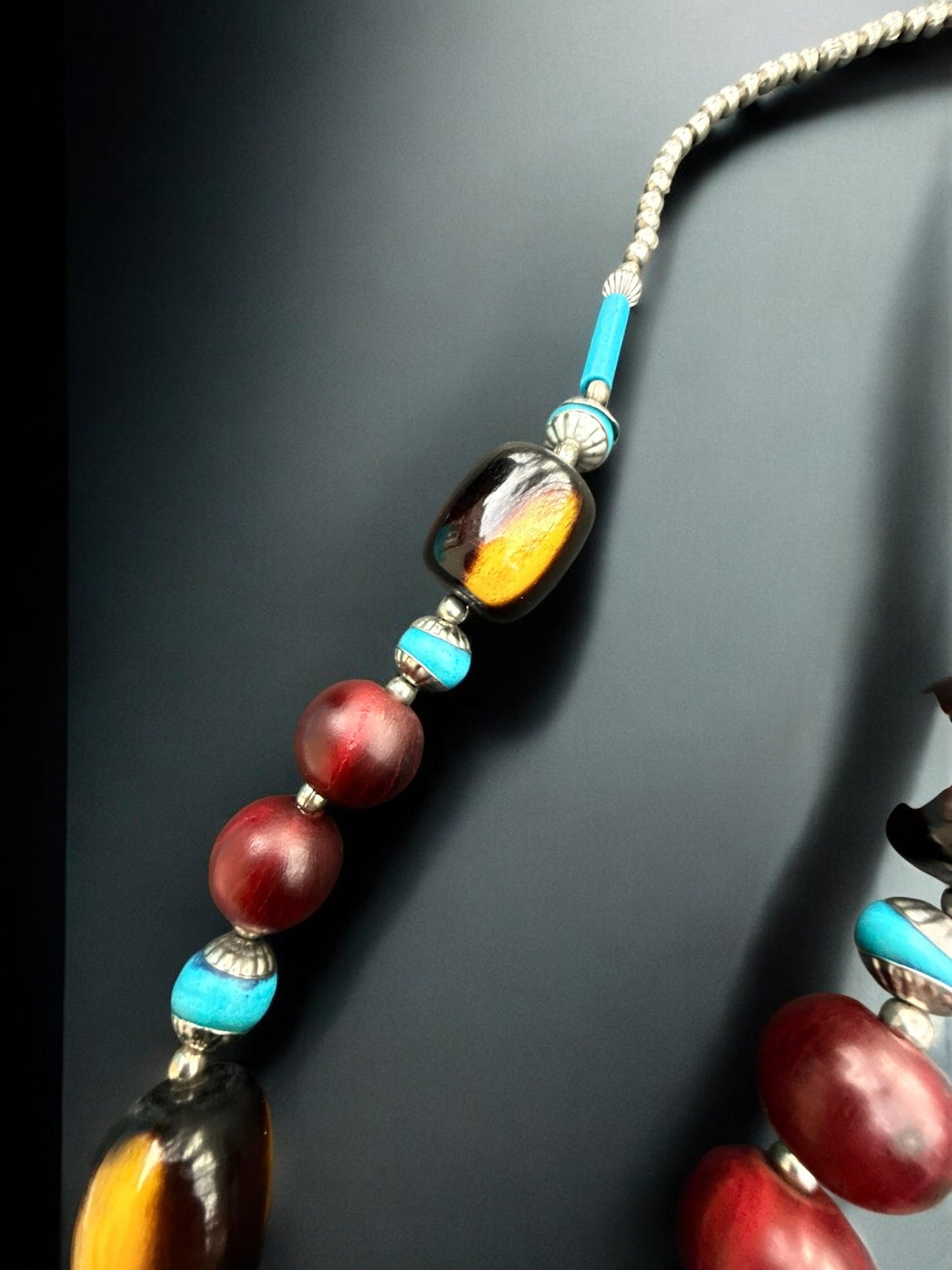 Vintage Desert Mosaic Statement Necklace 22"