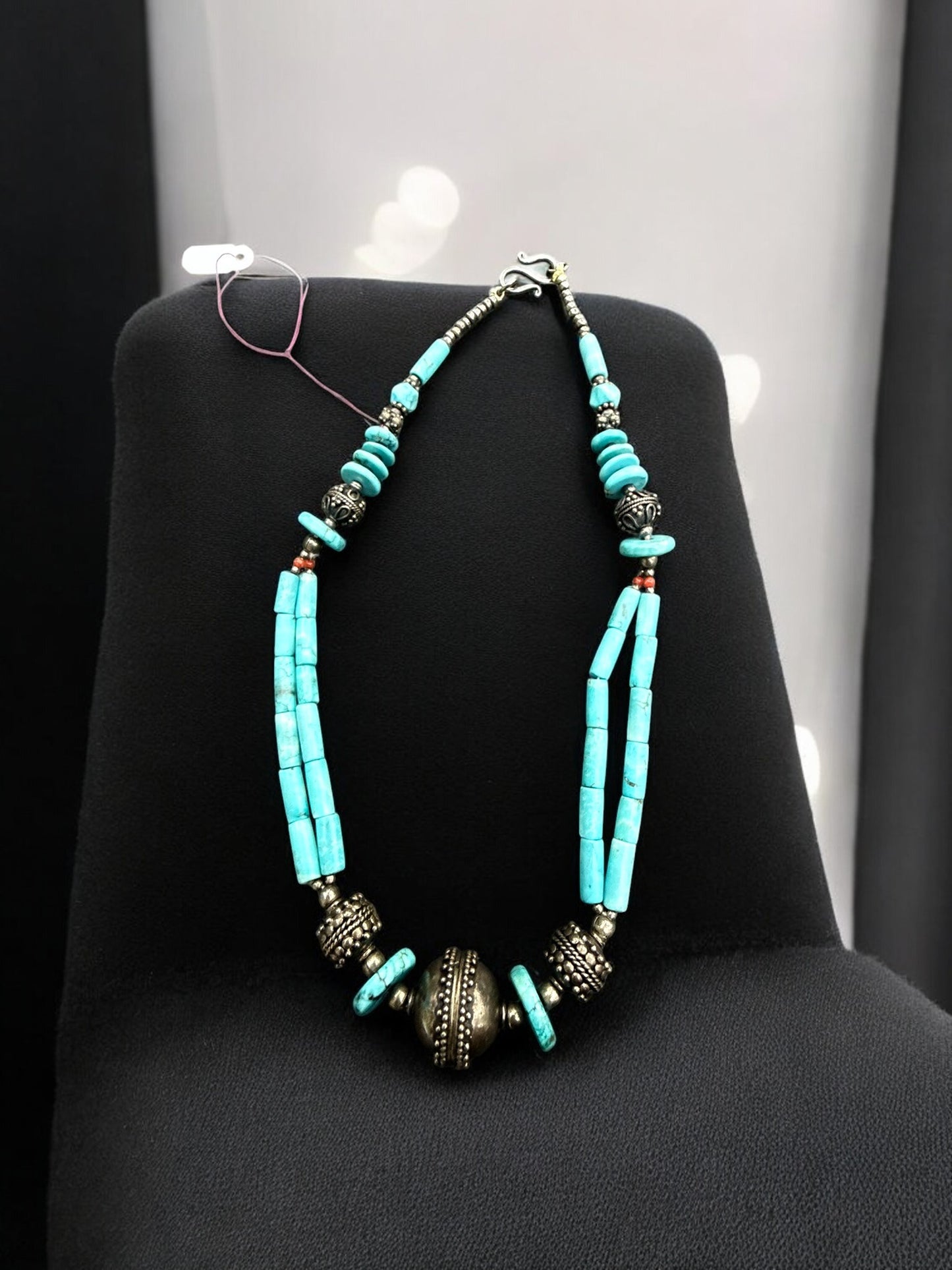 Vintage Santa Fe Sky Turquoise Necklace 17"