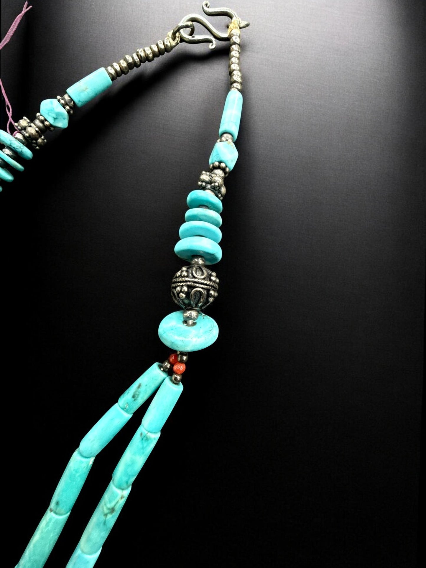 Vintage Santa Fe Sky Turquoise Necklace 17"