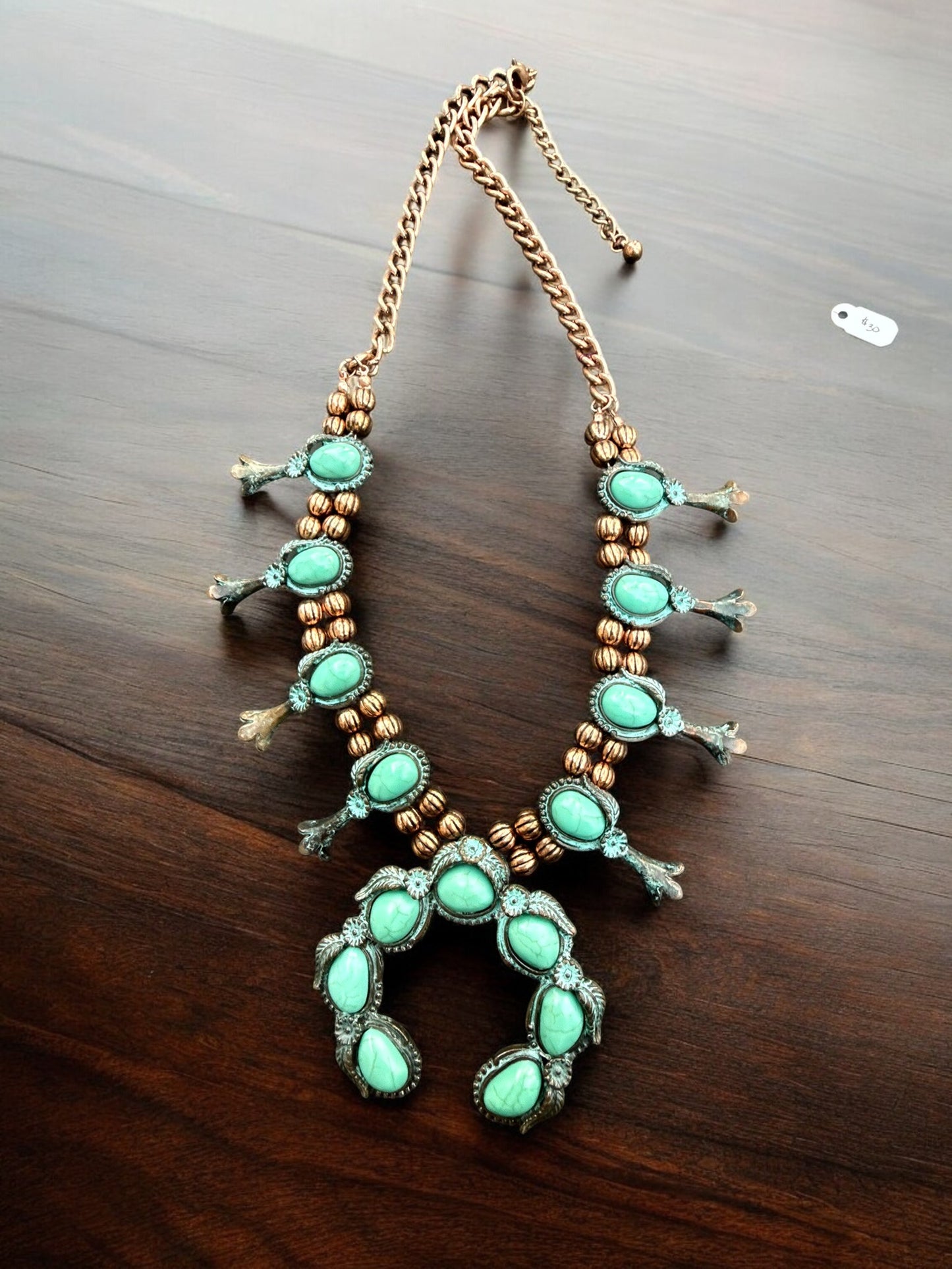 Vintage Desert Bloom Squash Blossom Necklace 22-25"