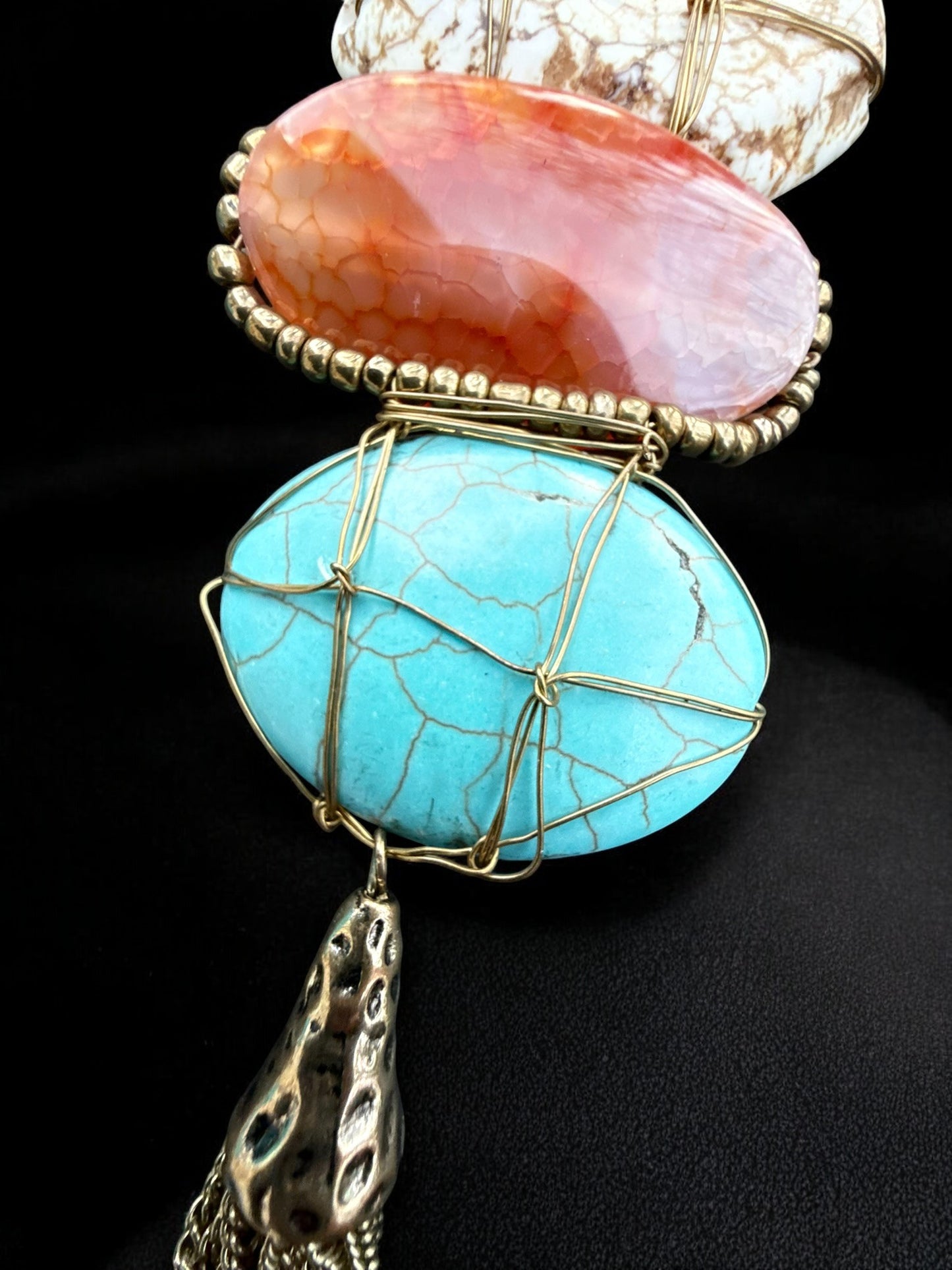 Vintage Golden Canyon Tassel Necklace 28-31"