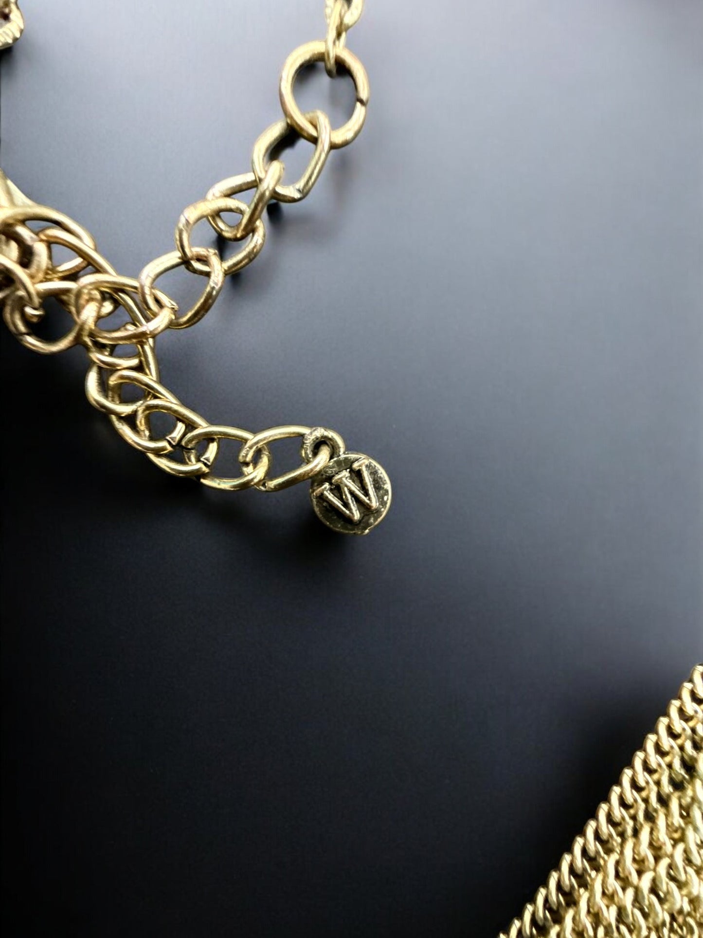 Vintage Golden Canyon Tassel Necklace 28-31"