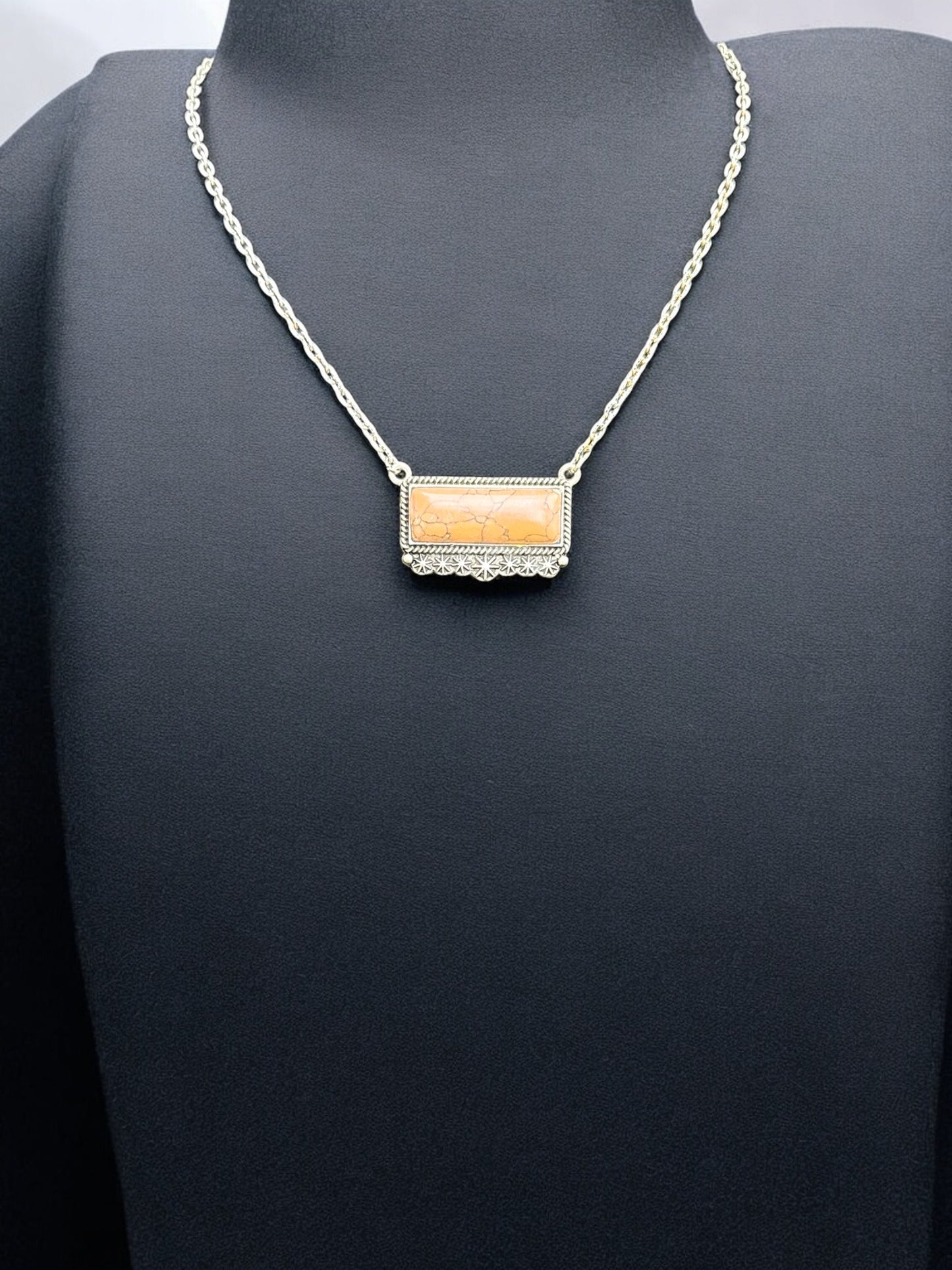 Vintage Desert Horizon Pendant Necklace 17-18"