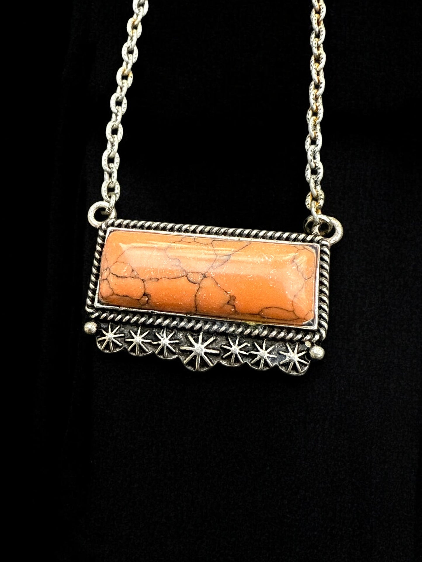 Vintage Desert Horizon Pendant Necklace 17-18"