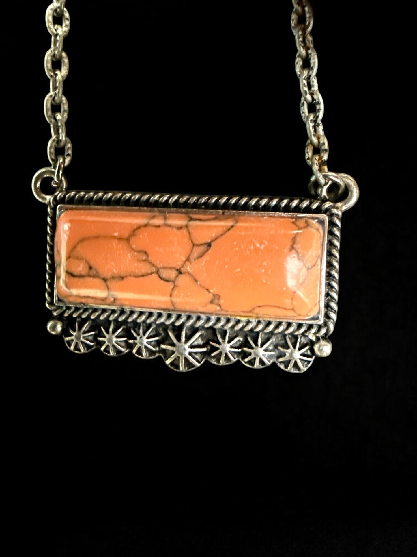 Vintage Desert Horizon Pendant Necklace 17-18"