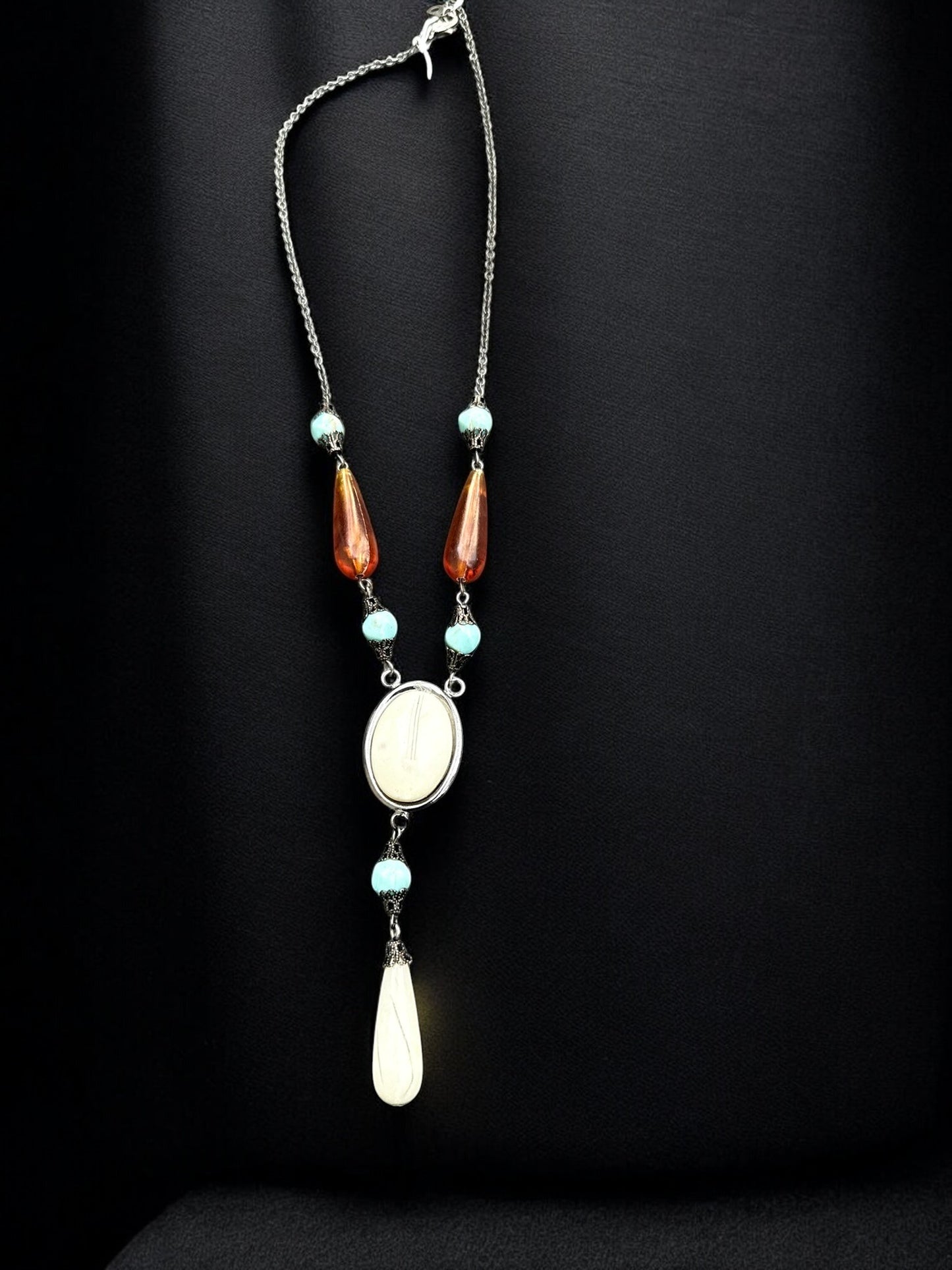 Vintage Desert Glow 3.5" Drop Necklace 18"