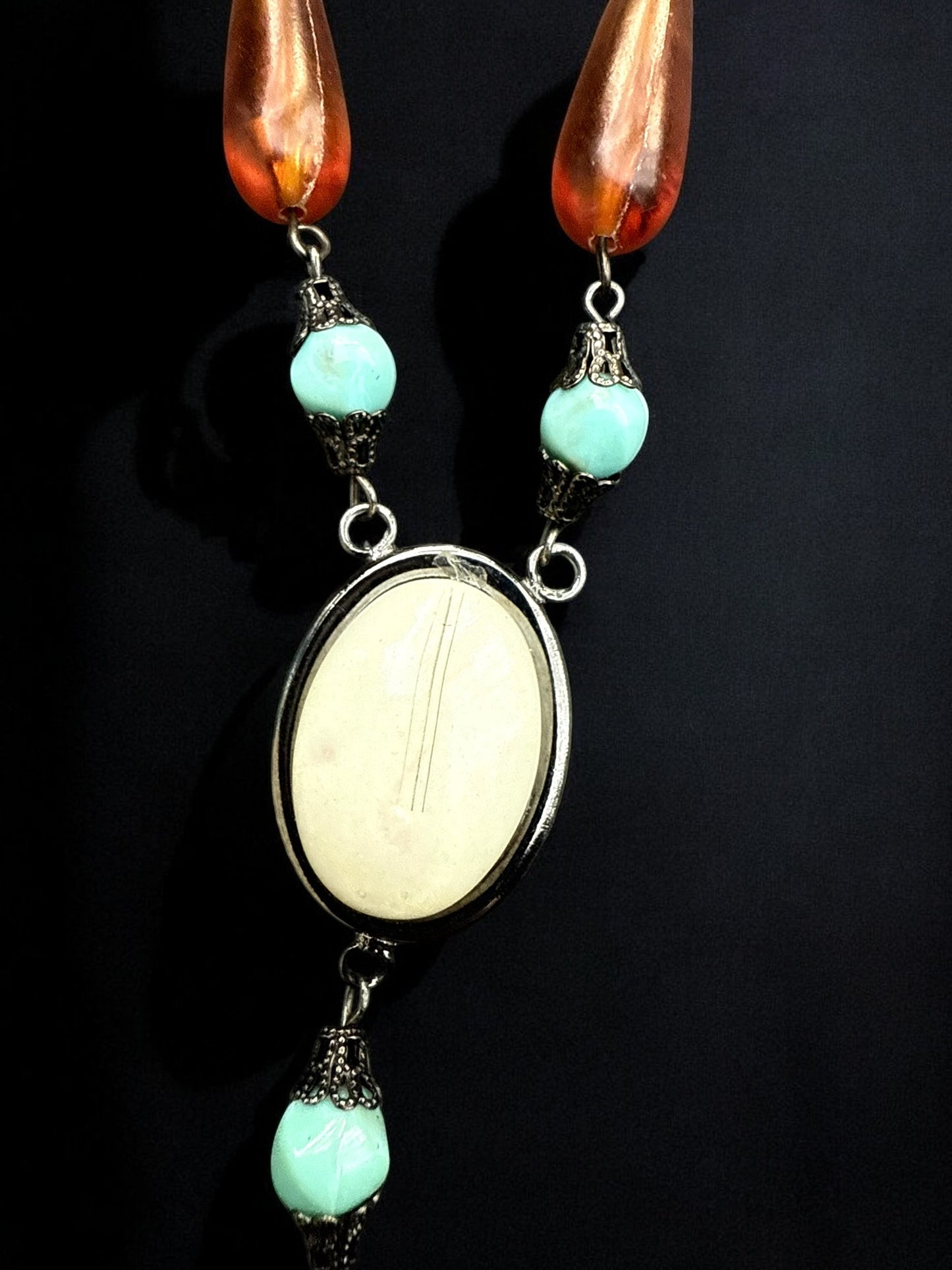 Vintage Desert Glow 3.5" Drop Necklace 18"