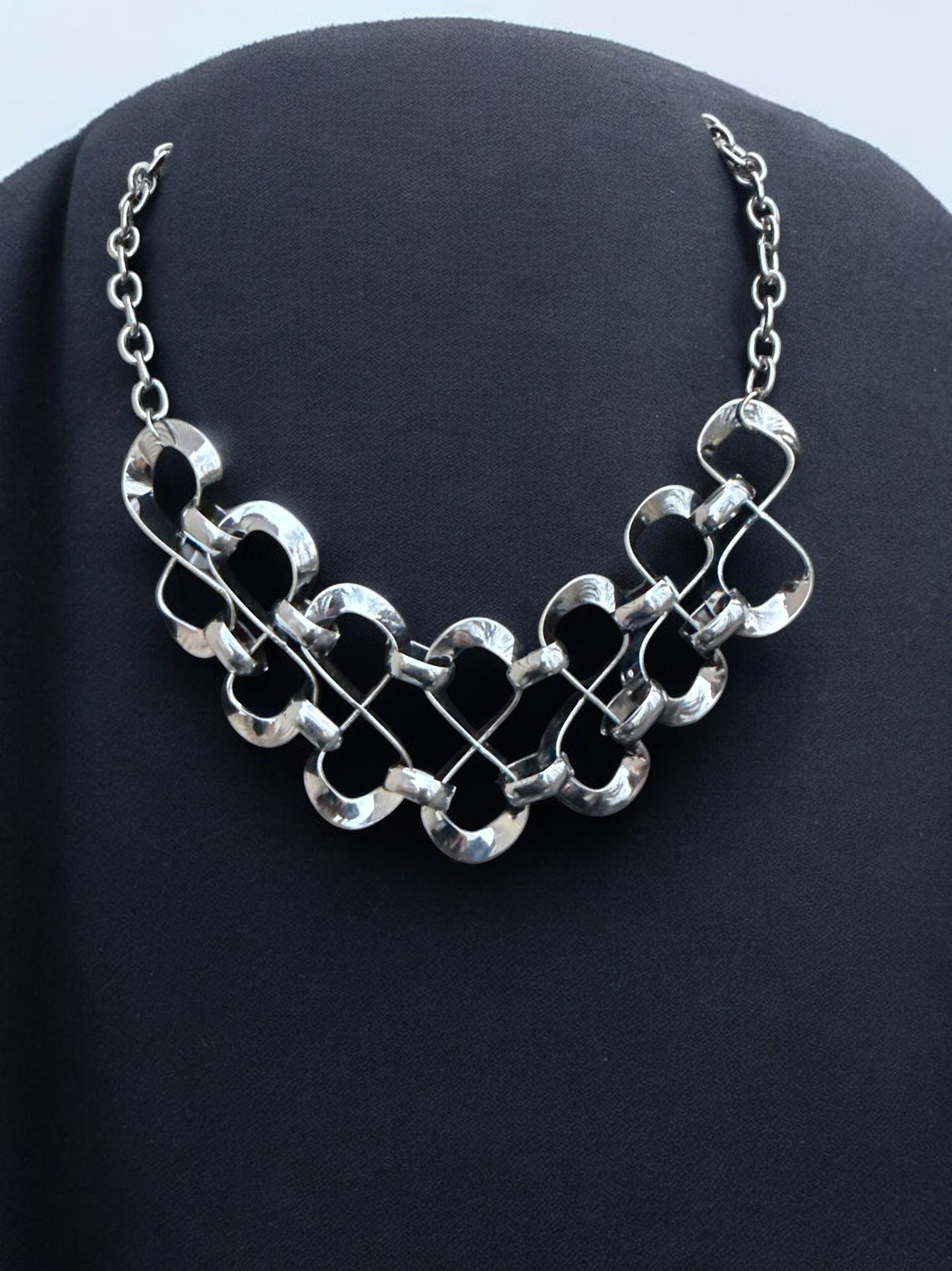 Vintage Linked Intent Statement Necklace 17-20"