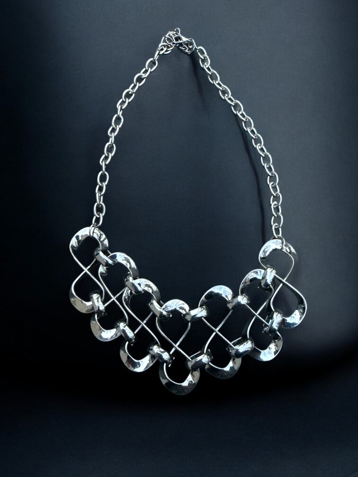 Vintage Linked Intent Statement Necklace 17-20"