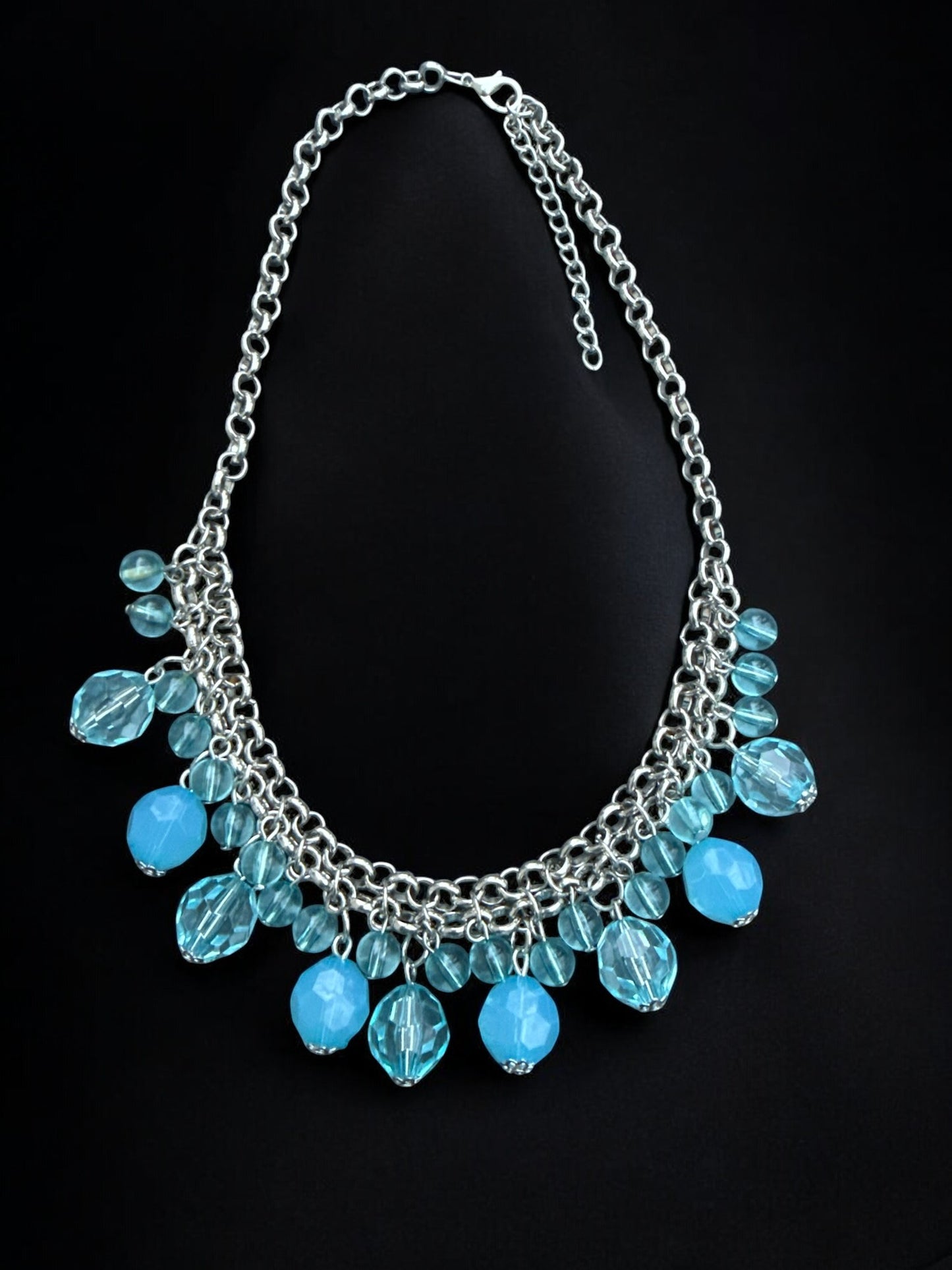 Vintage Blue Azure Drift Necklace 17-19"