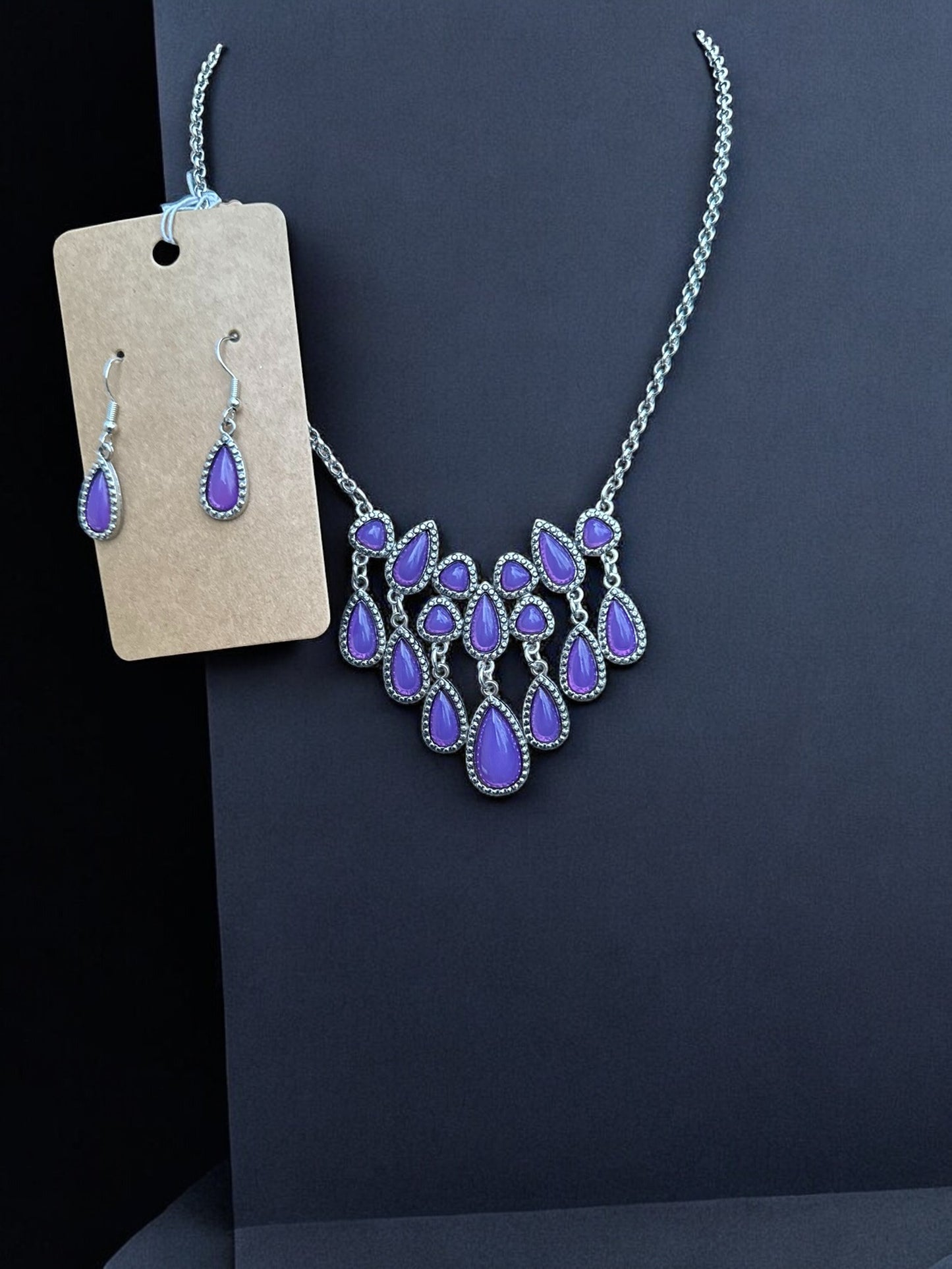 Vintage Violet Cascade Jewelry Set 17-19"