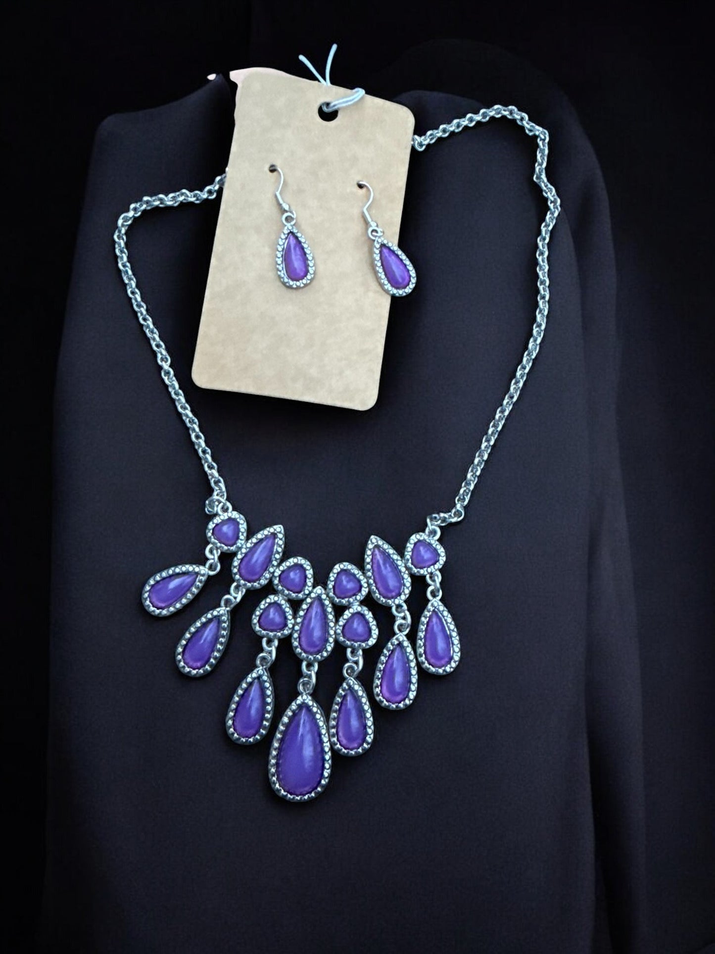 Vintage Violet Cascade Jewelry Set 17-19"