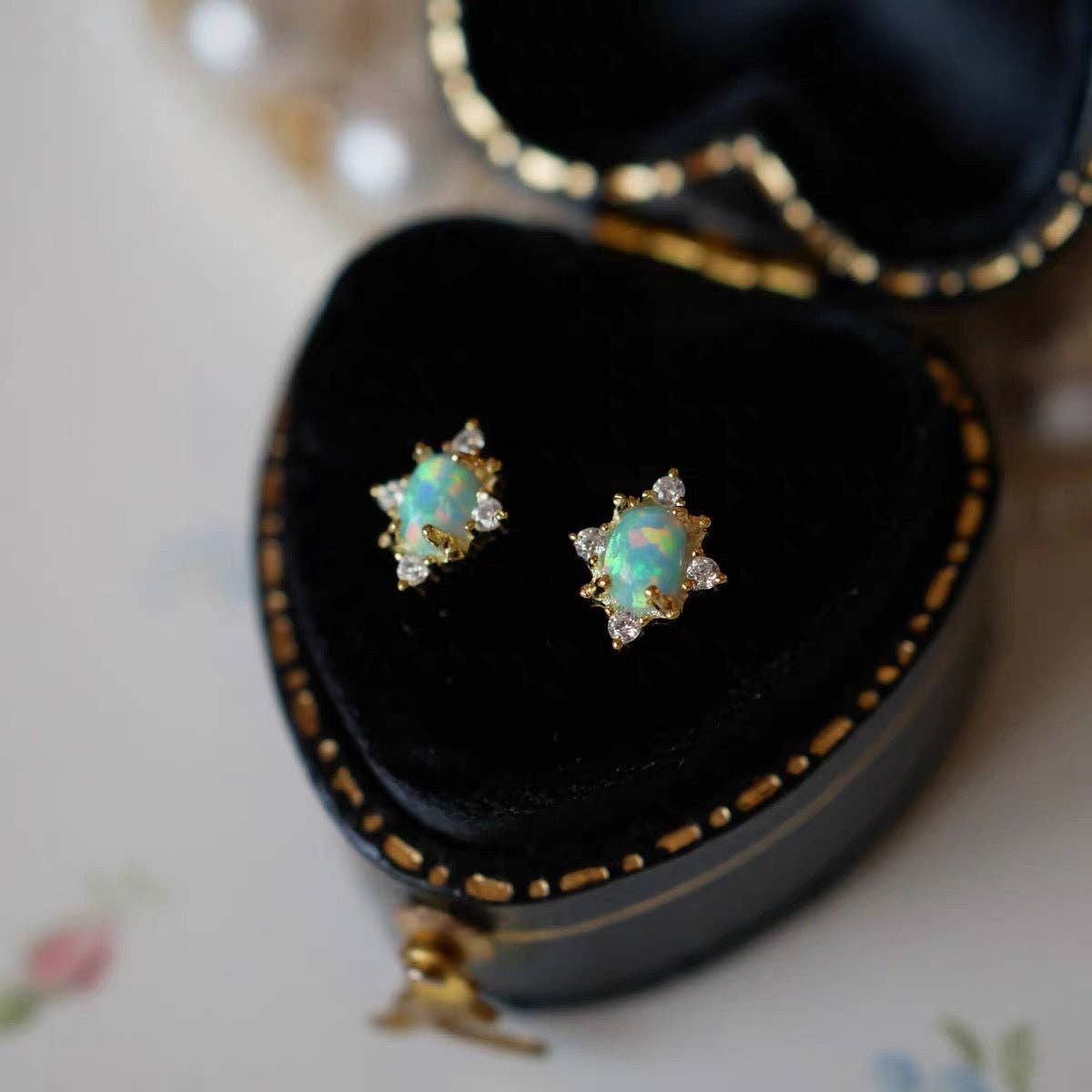 Opal Starlight Stud Earrings