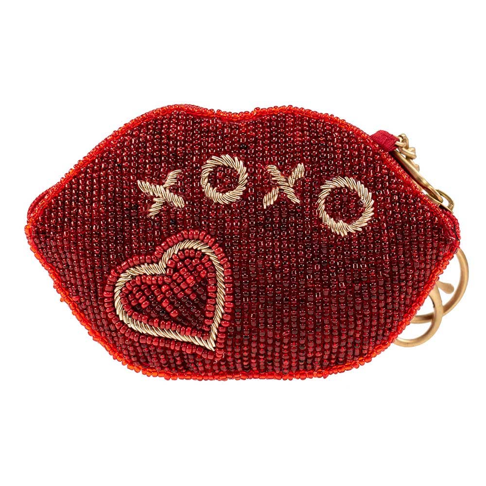 XOXO Beaded Lips Coin Purse