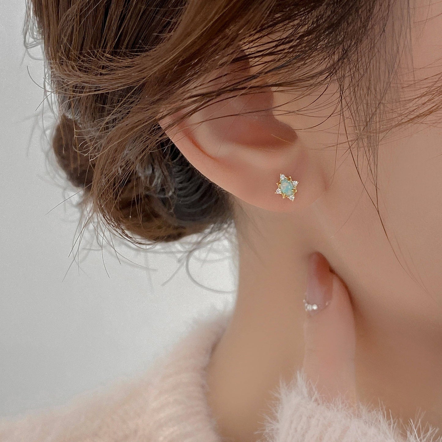 Opal Starlight Stud Earrings