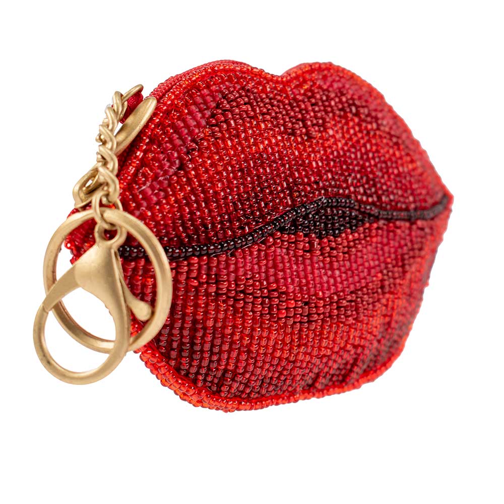 XOXO Beaded Lips Coin Purse