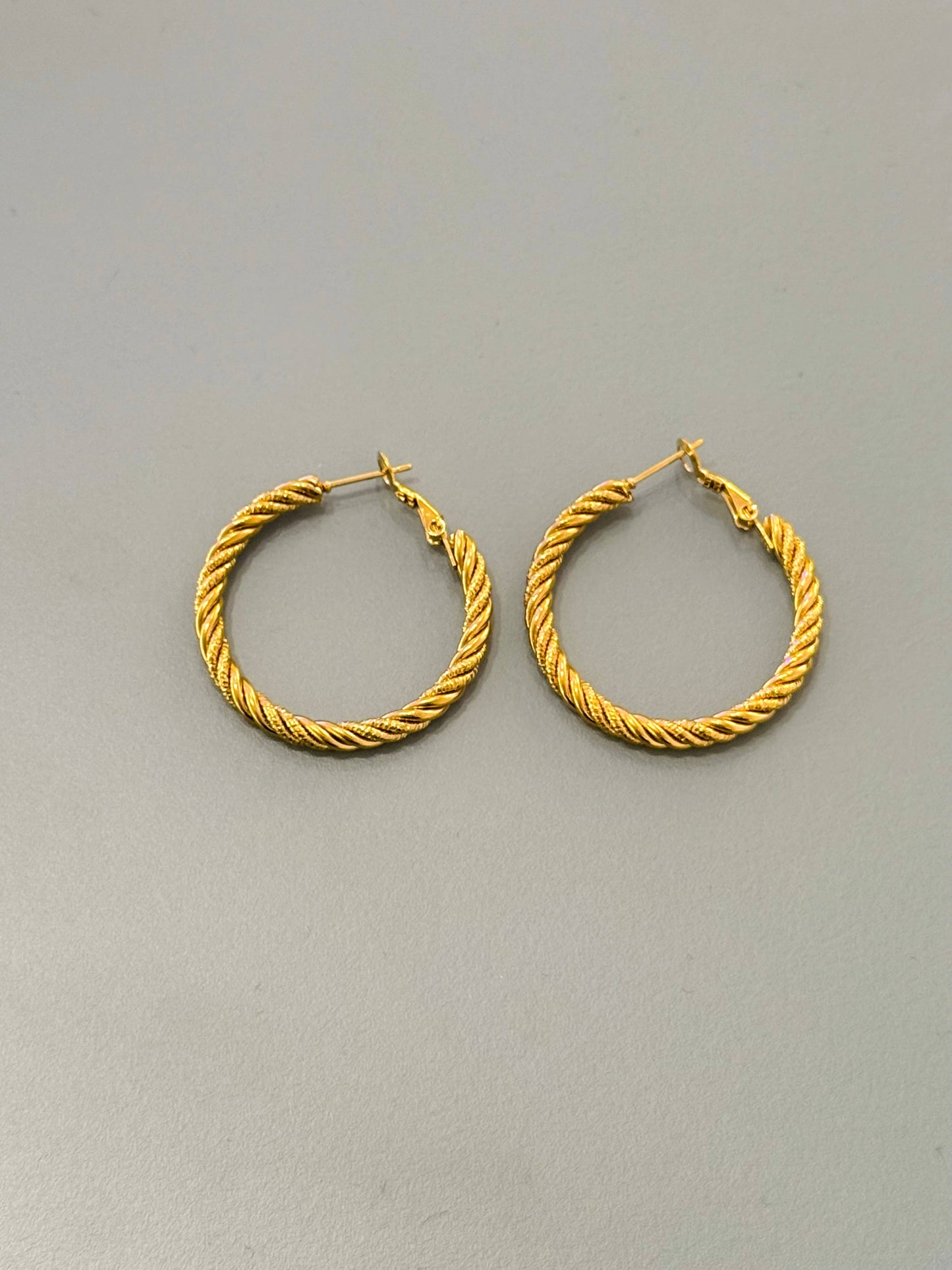 Lola Stainless Steel Gold Hoop Earrings