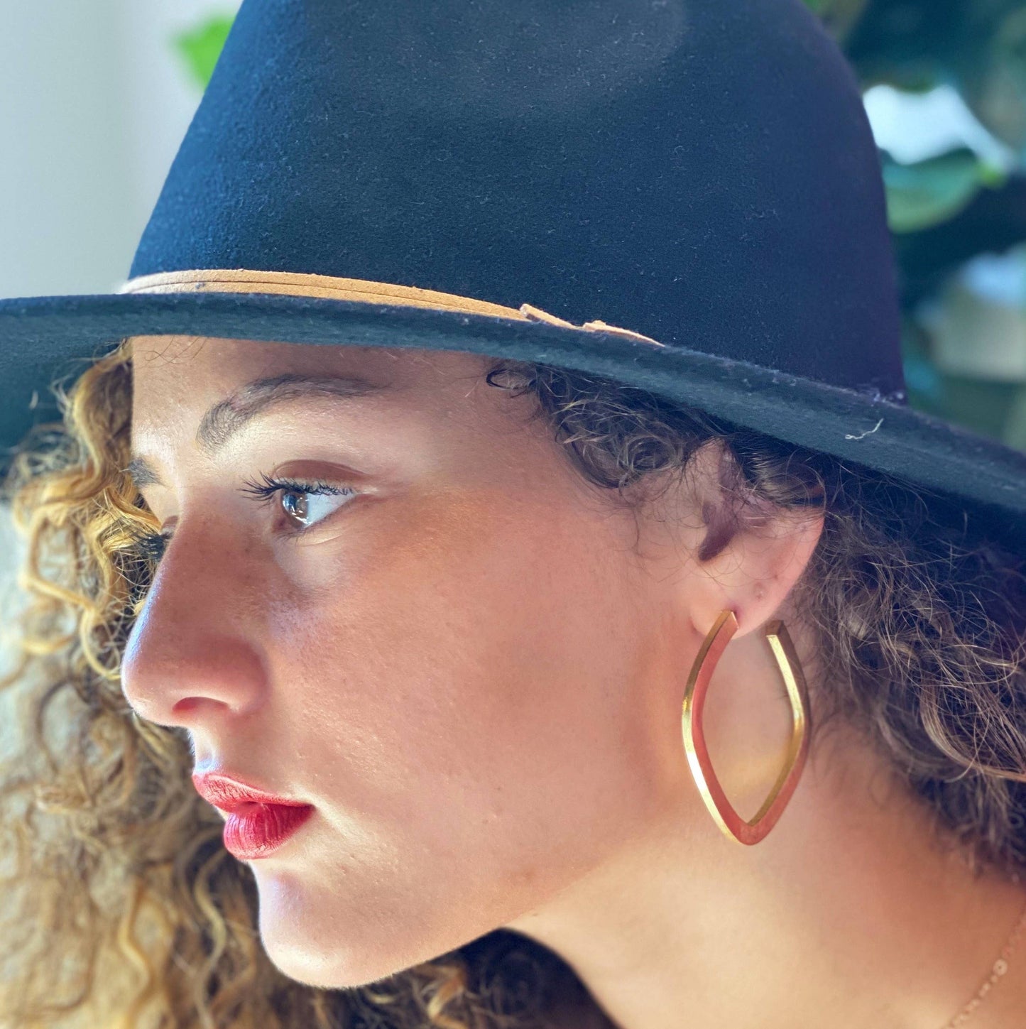 Gilded Edge Square Hoop Earrings