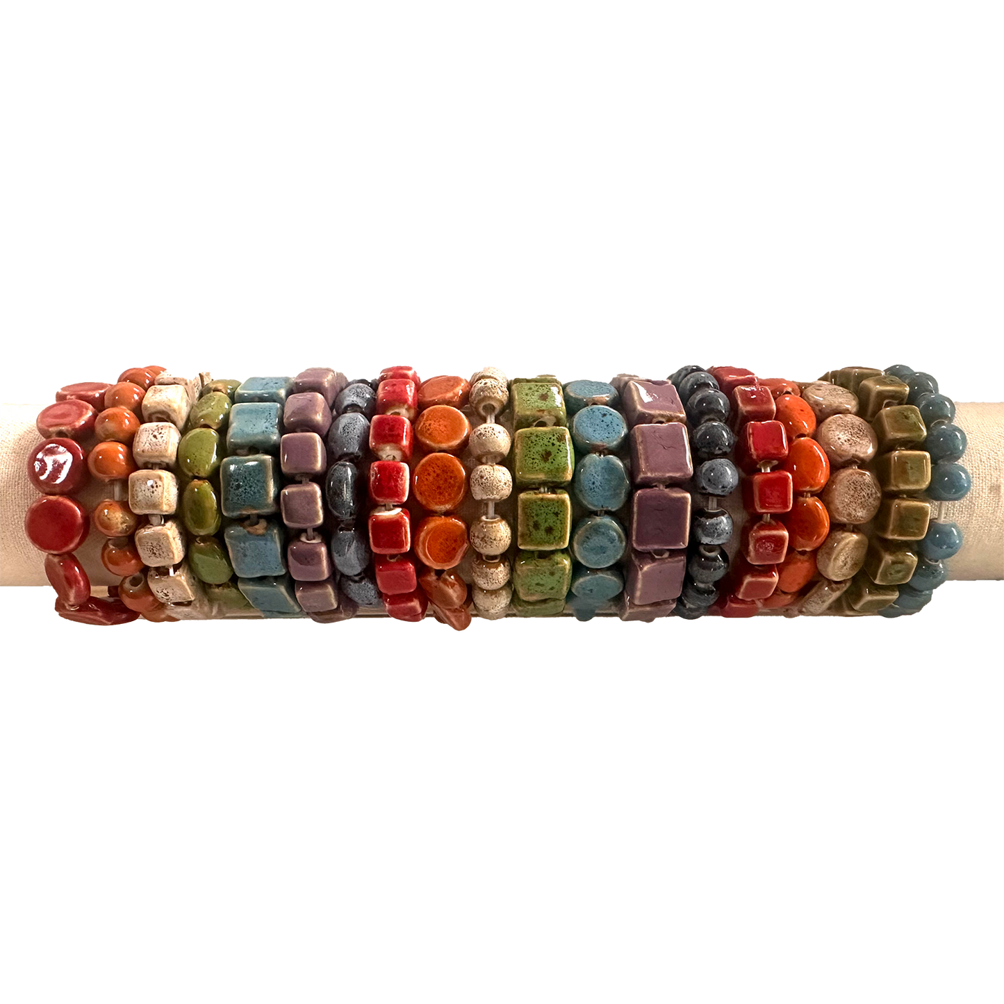 Solid Clay Bead Bracelets (multiple colors available!)