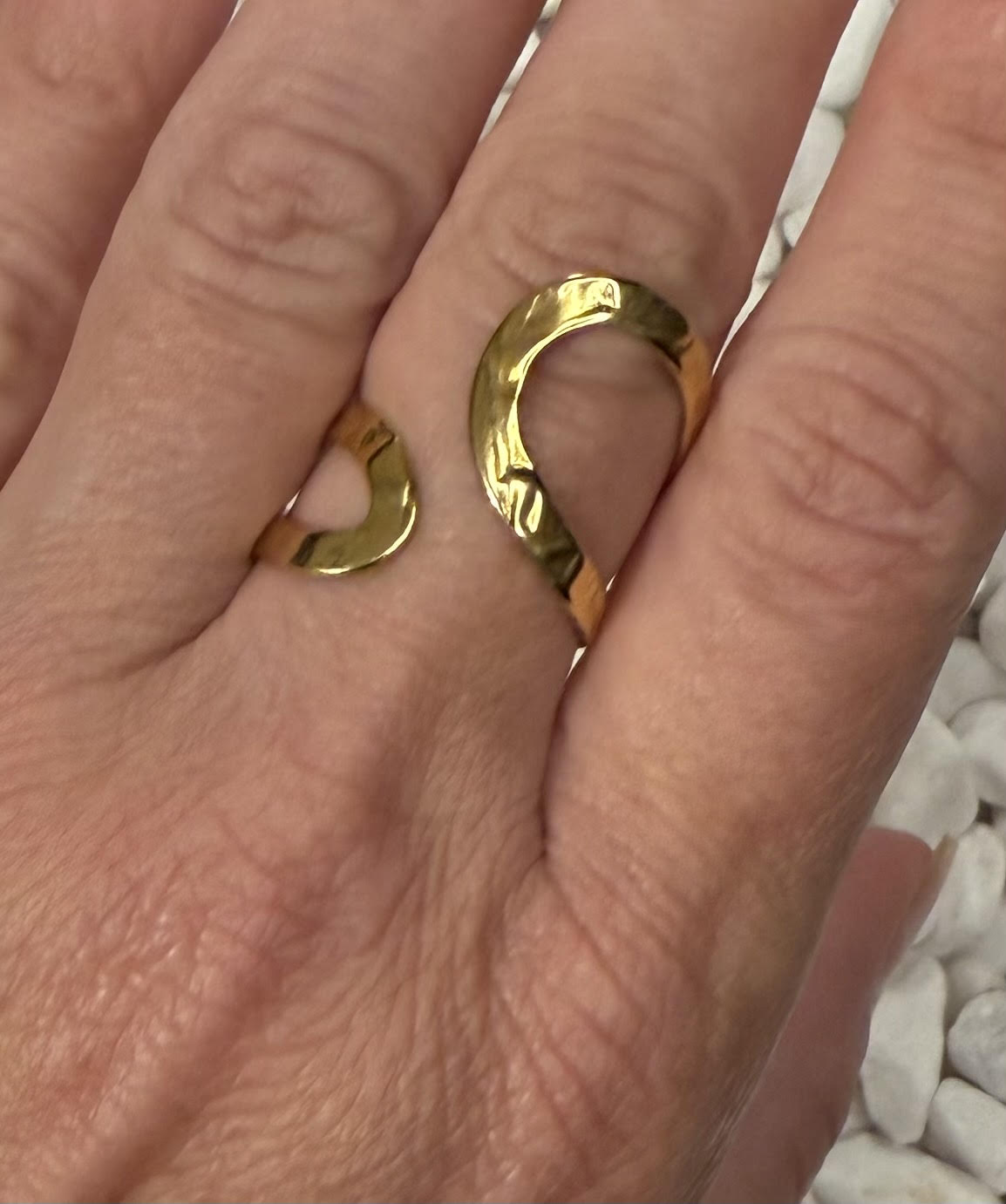 Opposite Stainless Steel Gold Ring